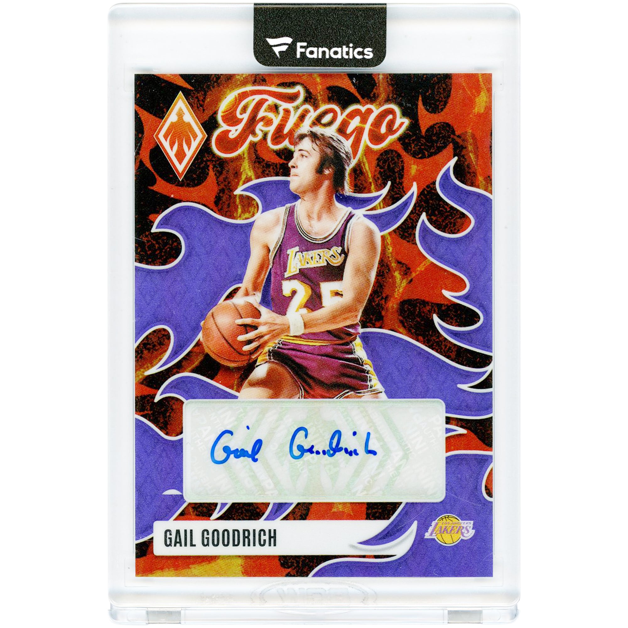Carte Panini Phoenix Fuego 2023-24 autographiée par Gail Goodrich (Los Angeles Lakers) #FAGGR #12/75