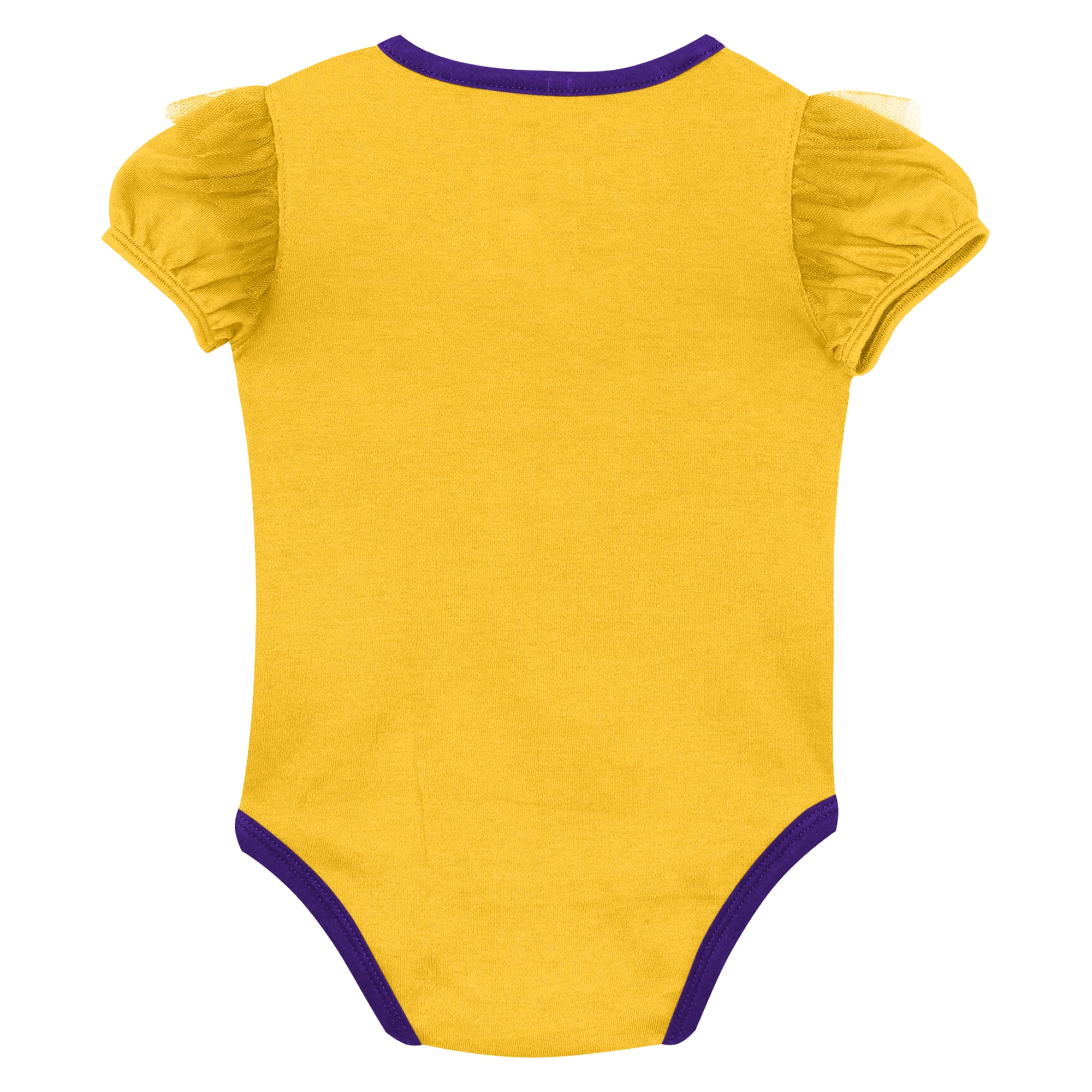Ensemble body, pantalon et bandeau Outerstuff or/gris Los Angeles Lakers pour bébé fille, motif cœur de l'équipe