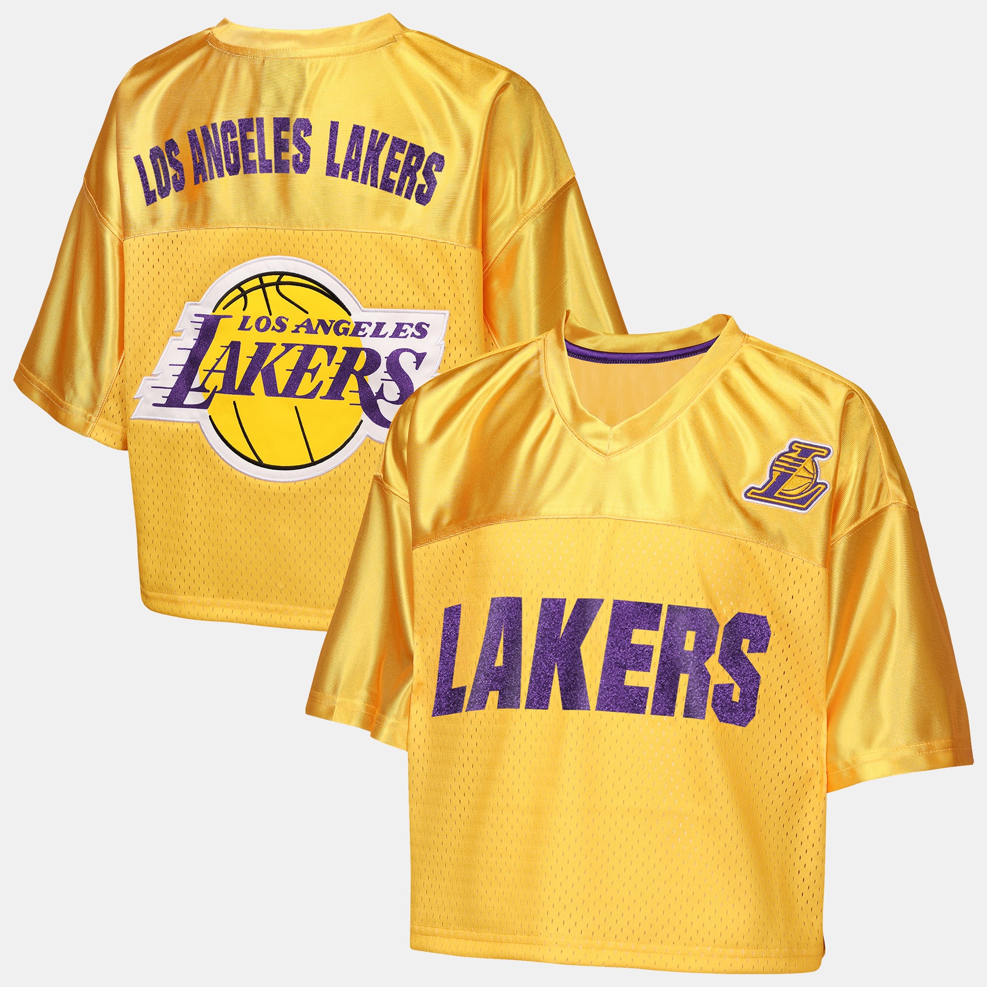 T-shirt court à col en V Outerstuff Gold Los Angeles Lakers pour jeunes filles