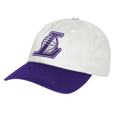 Los Angeles Lakers Outerstuff Girls Youth Rhinestone Dad Cap Adjustable Hat - White
