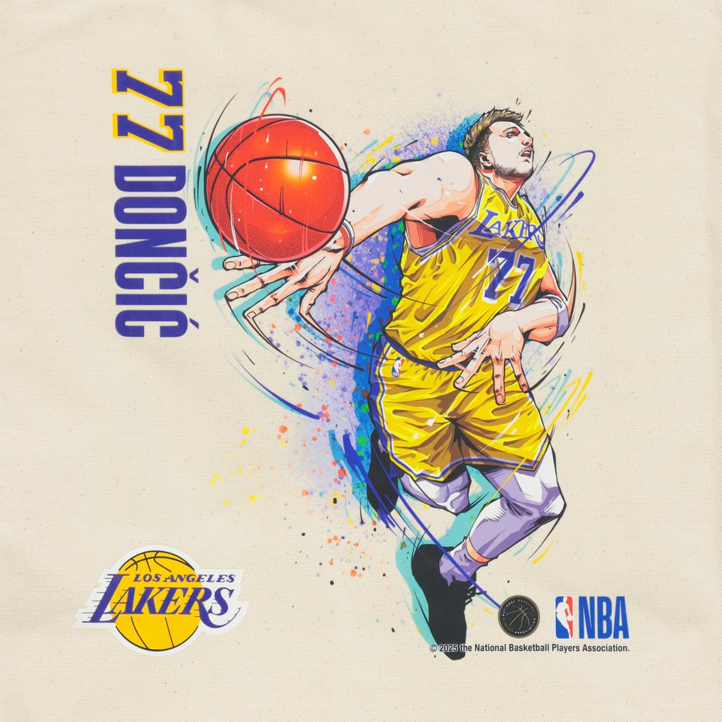 レイカーズ ルカ・ドンチッチ NBA イラストキャンバストートバッグ