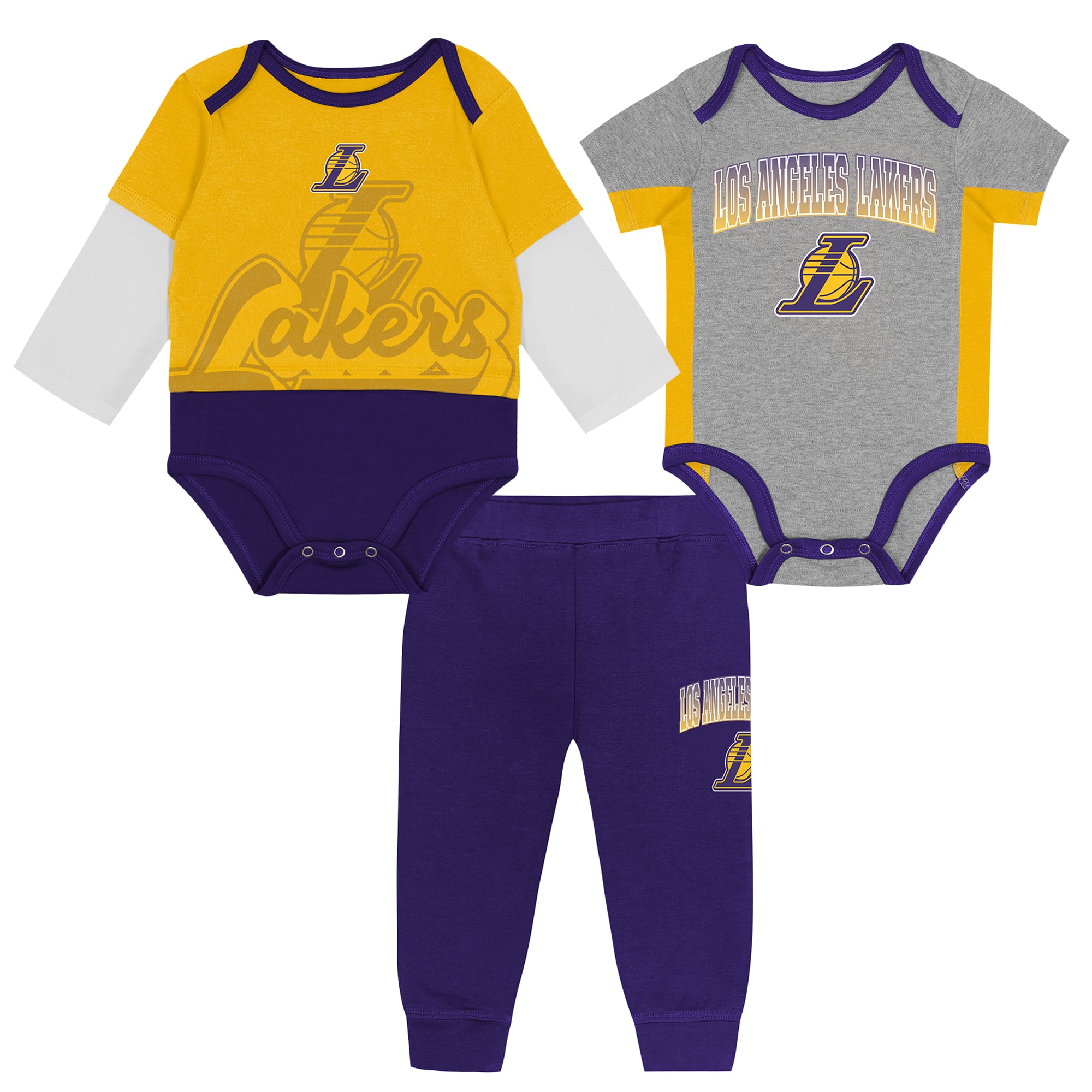 Ensemble body et pantalon trois pièces pour bébé Outerstuff Los Angeles Lakers Rim Protectors