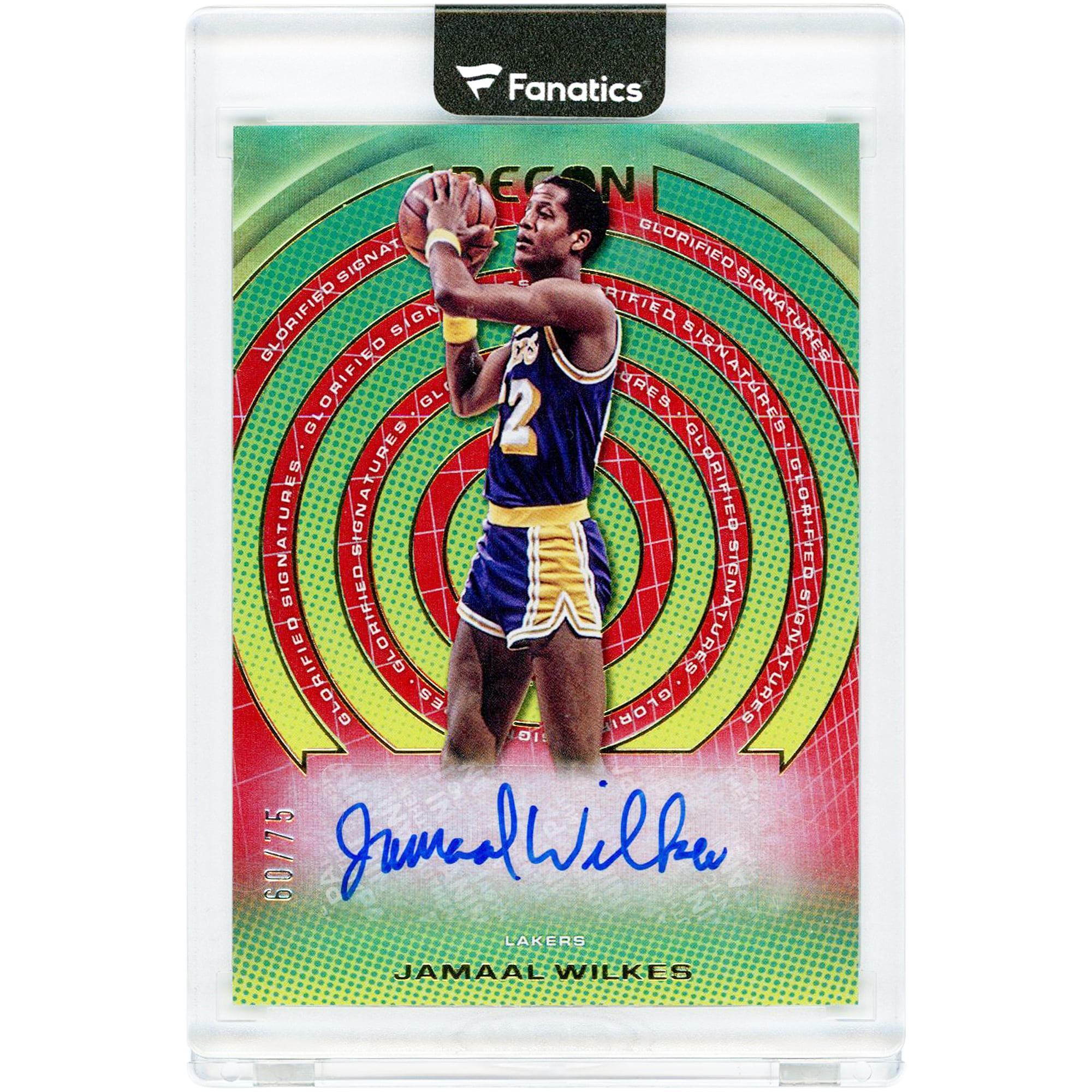 Carte Panini Recon Glorified Signatures 2022-23 autographiée par Jamaal Wilkes (Los Angeles Lakers) #GS-JMW