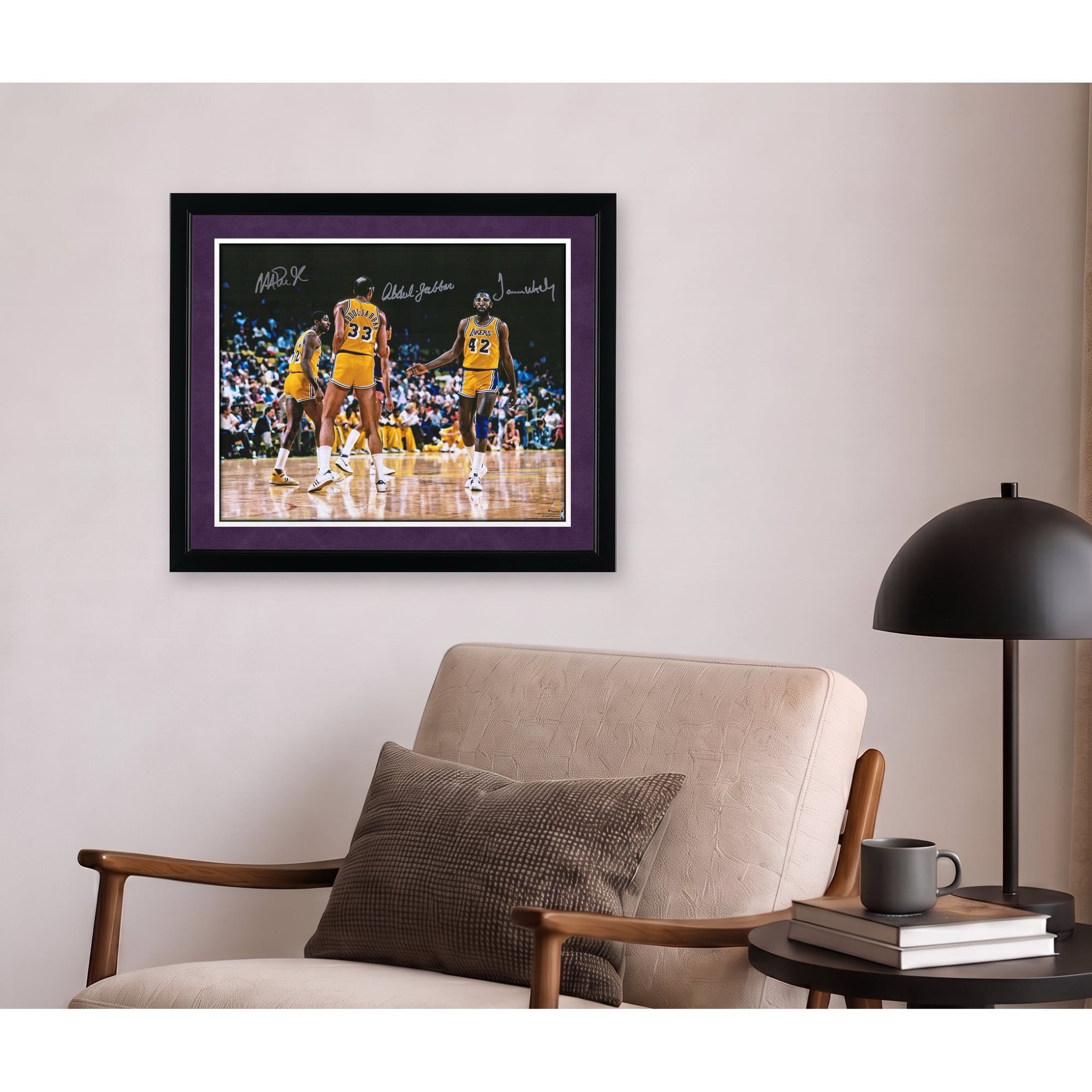 James Worthy Kareem Abdul-Jabbar & Magic Johnson Los Angeles Lakers Multi-Signed 16" x 20" Photograph