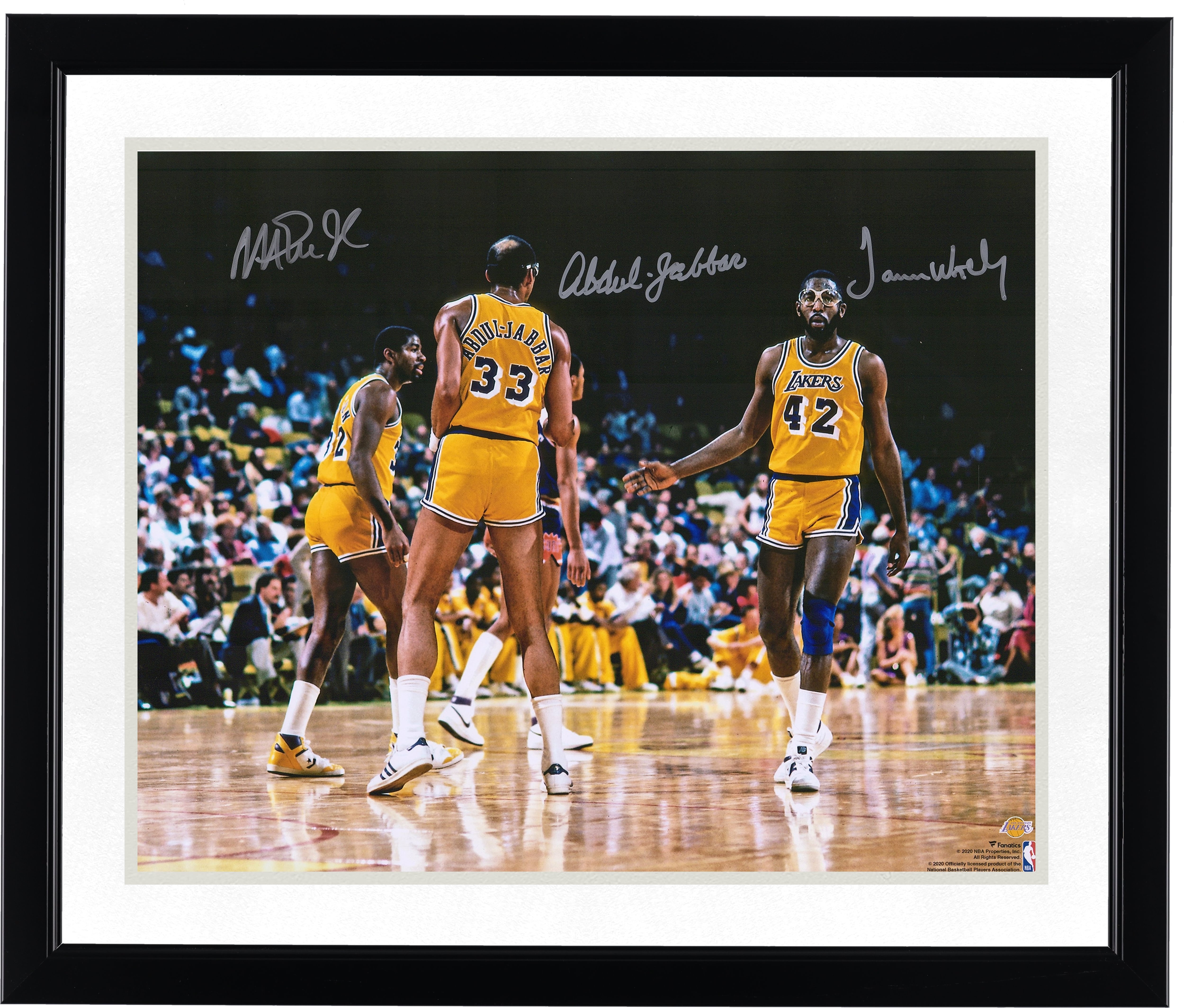 James Worthy Kareem Abdul-Jabbar & Magic Johnson Los Angeles Lakers Multi-Signed 16" x 20" Photograph