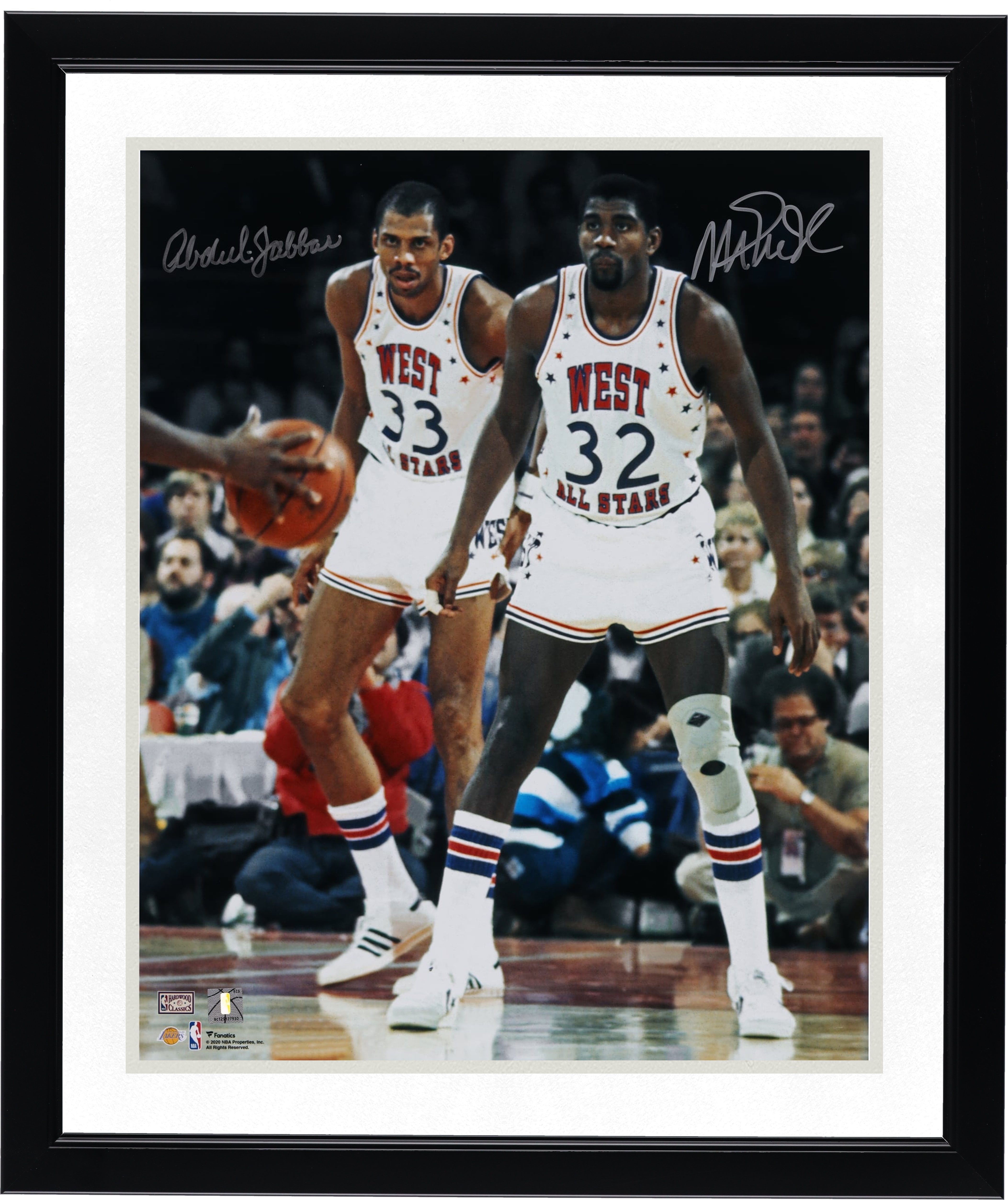 Kareem Abdul-Jabbar & Magic Johnson Los Angeles Lakers Autographed 16" x 20" All-Star Game Photograph