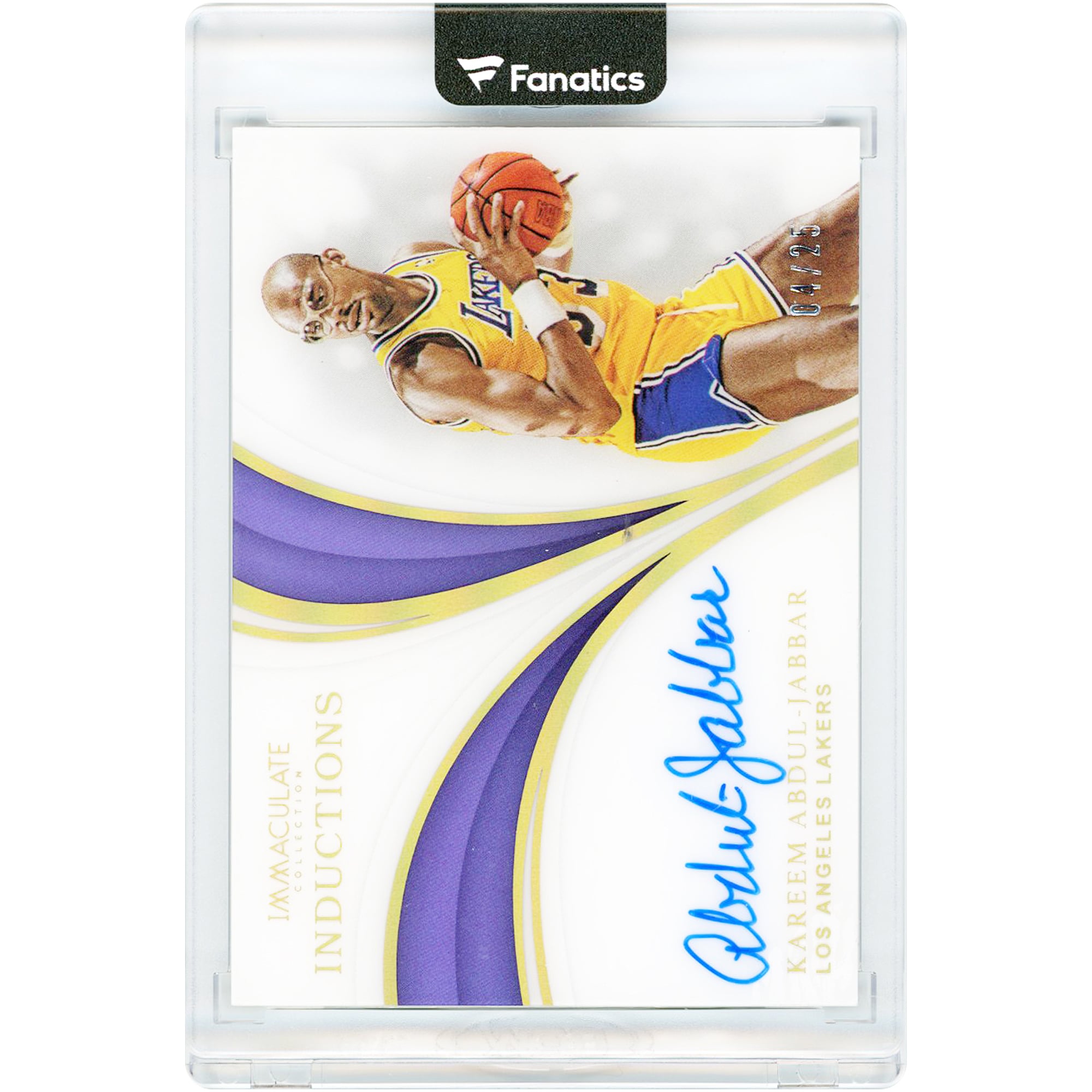 Kareem Abdul-Jabbar Los Angeles Lakers dédicacé 2018-19 Panini Immaculate Collection Holo Gold Inductions #II-KAJ #4/25 Carte