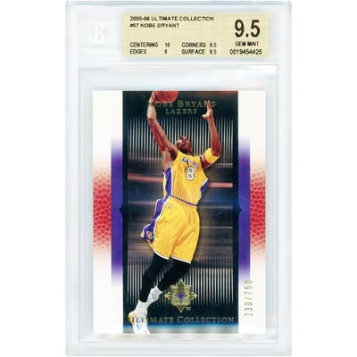 Kobe Bryant Los Angeles Lakers 2005-06 Upper Deck Ultimate Collection #57 #230/750 BGS Authenticated 9.5 Card - 10,9.5,9,9.5 Subgrades