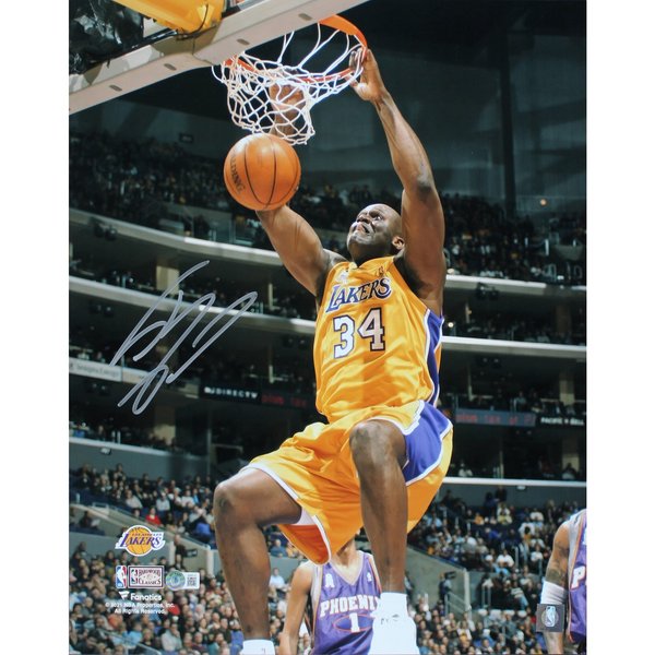 Photo Signée Shaquille O'Neal Encadrée 8x10 – Los Angeles Lakers – Certifiée Beckett