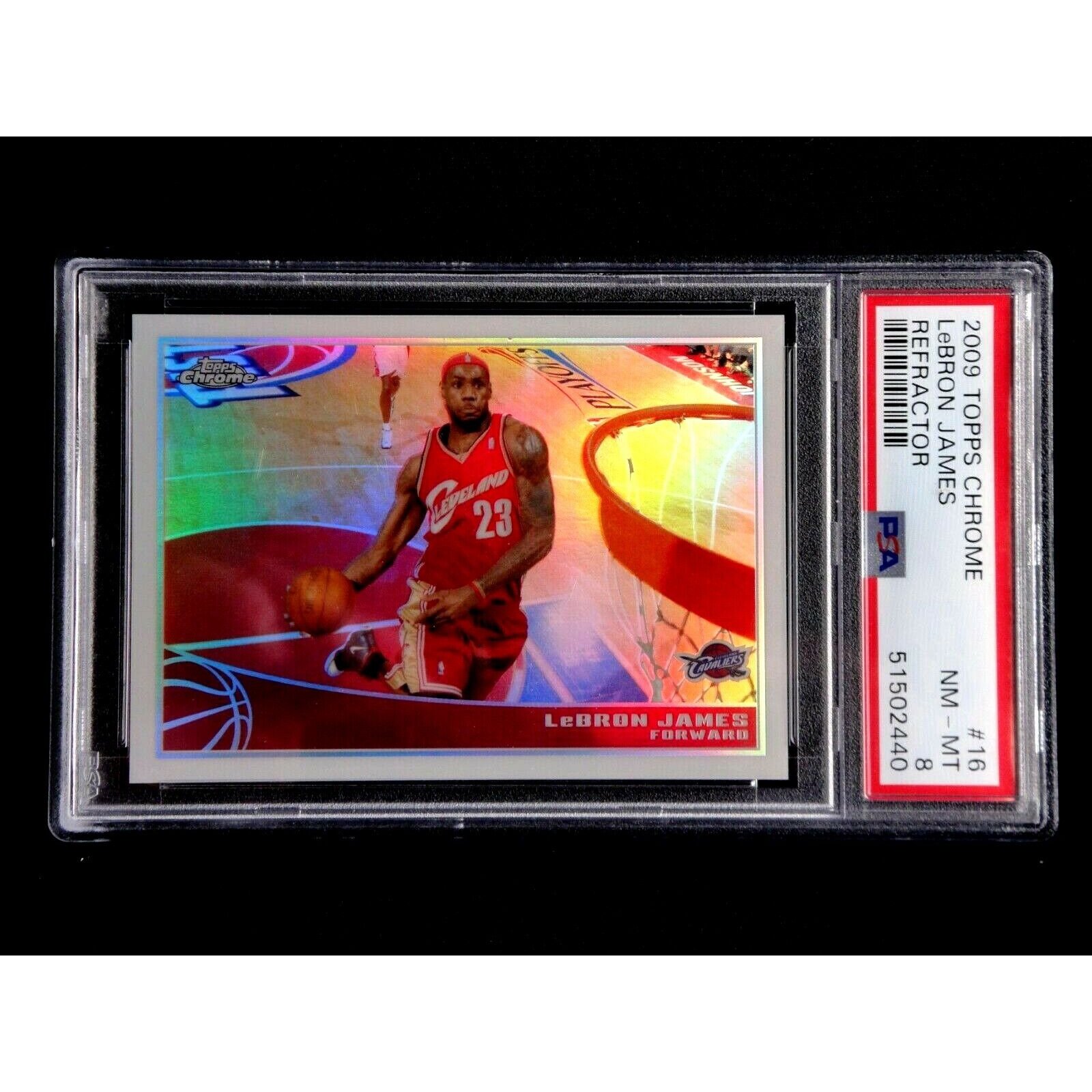 Lebron James 2009-2010 Topps Chrome Refractor Card #16 Psa 8 Near 