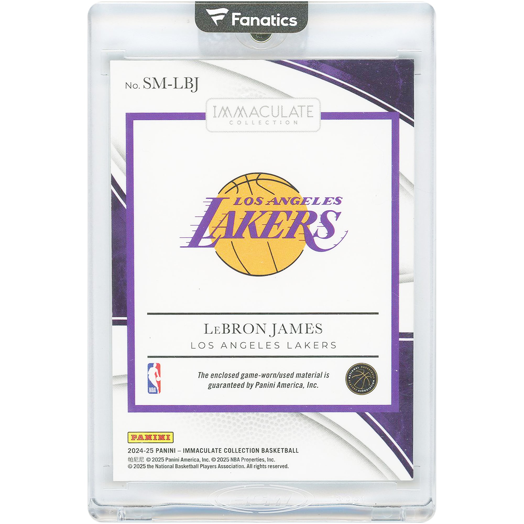 LeBron James Los Angeles Lakers 2024-25 Panini Immaculate Collection Standout Memorabilia Gold Relic #SM-LBJ #1/3 Card
