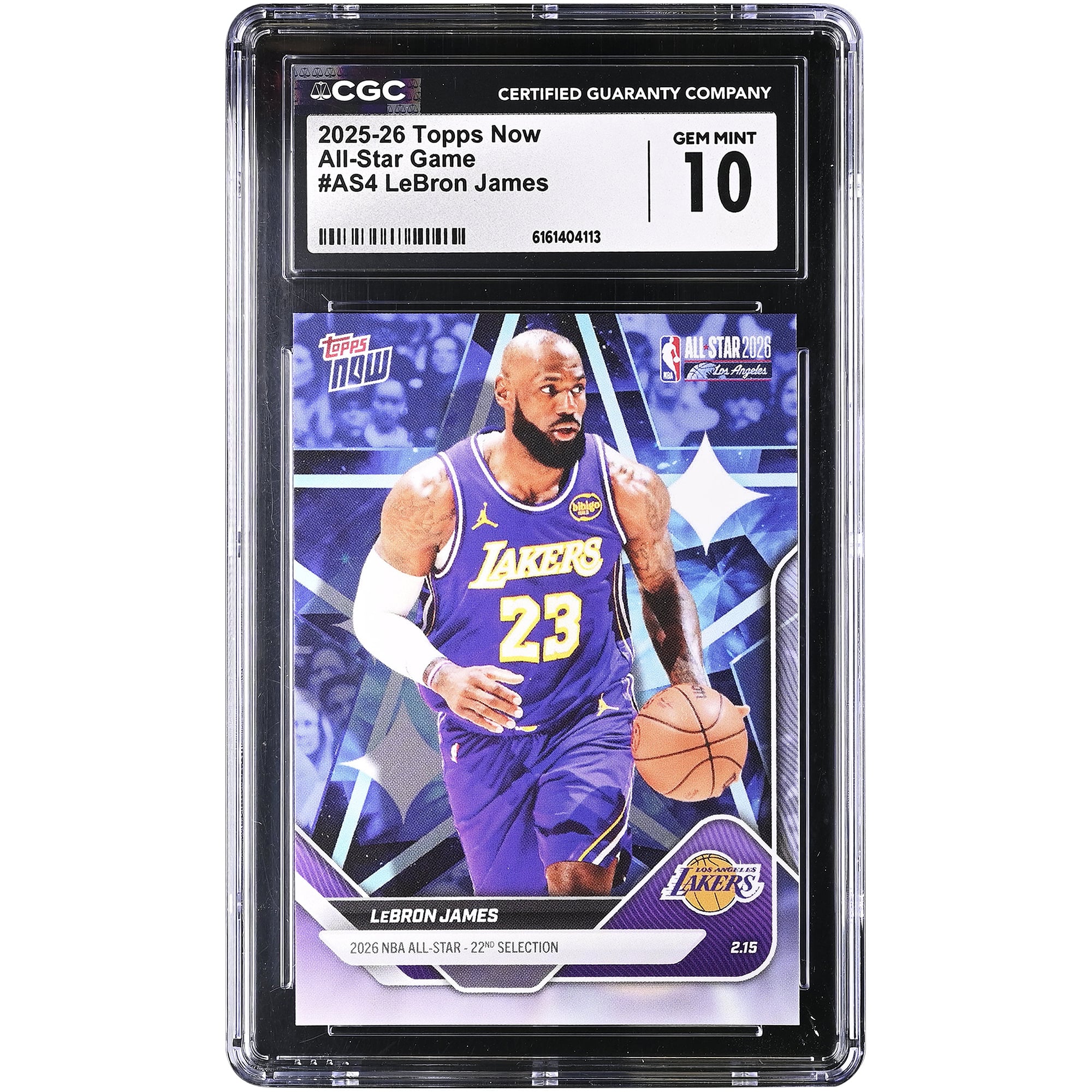 Carte LeBron James Los Angeles Lakers 2025-26 Topps Now All-Star Game #AS4 authentifiée CGC (10 cartes)