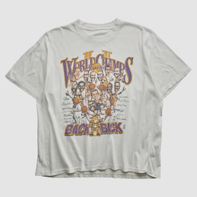 Los Angeles Lakers 1987 T-shirt - White - M by Fanatics Real Vintage