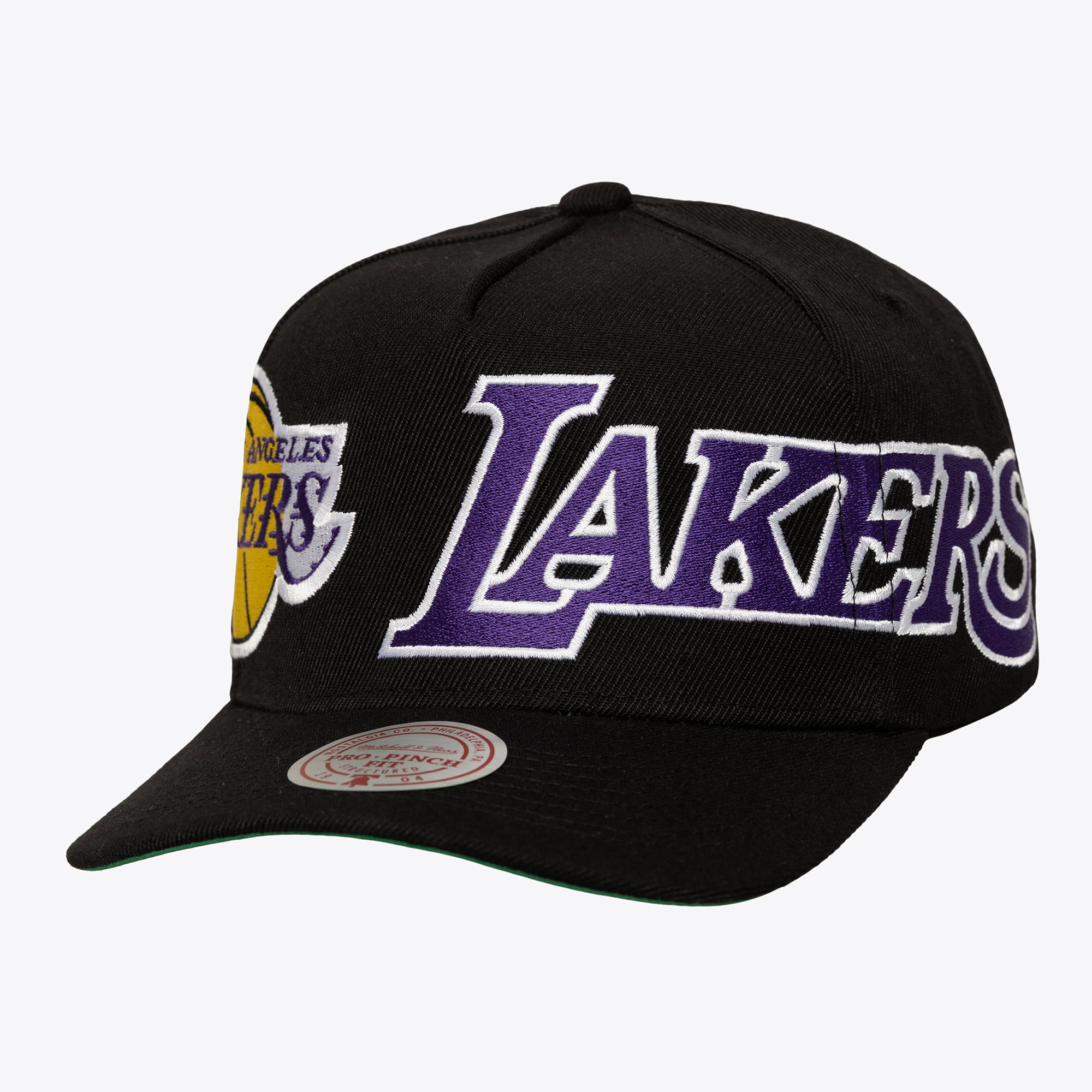 Los Angeles Lakers Black Busted Pro Pinch Snapback Hat