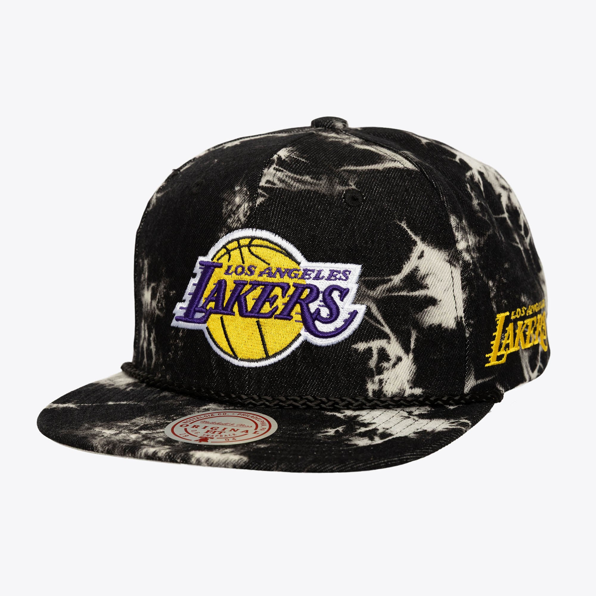 Los Angeles Lakers Black Drop Acid Snapback Hat