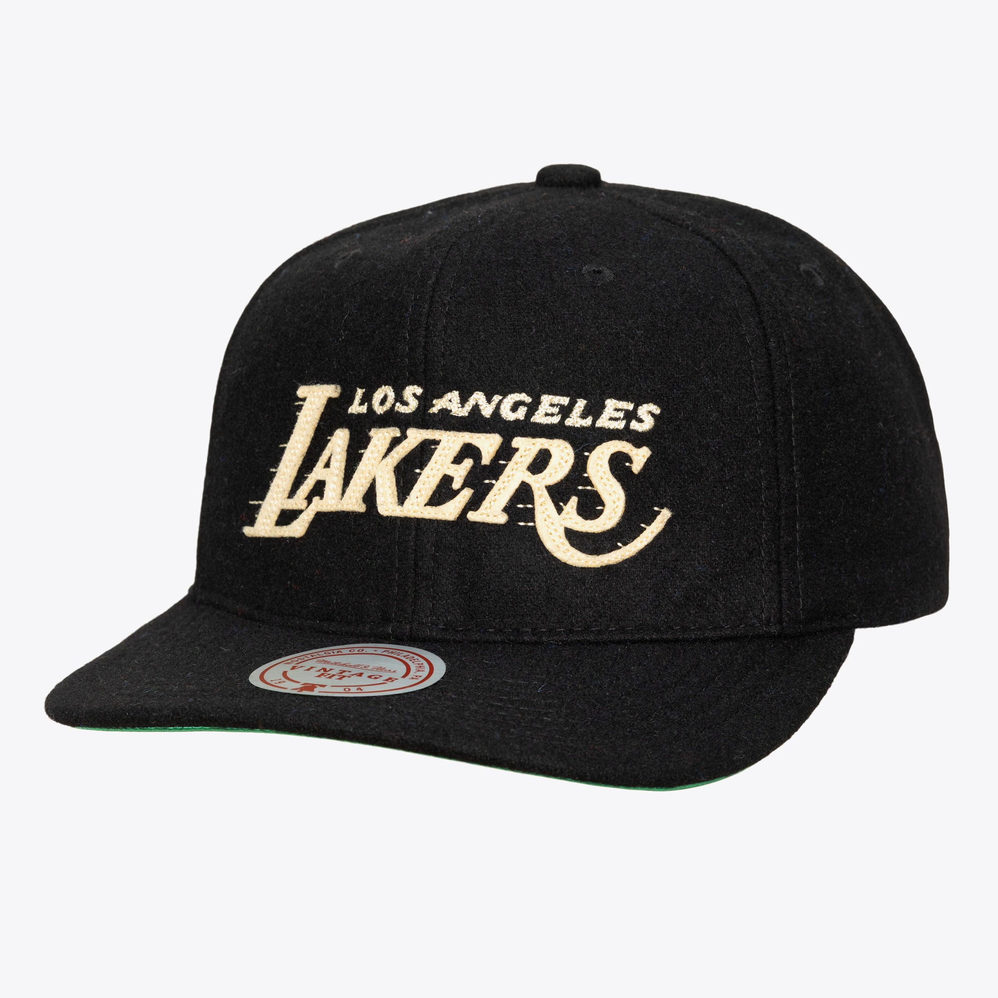 Los Angeles Lakers Black Retro Roots Melton Strapback Hat