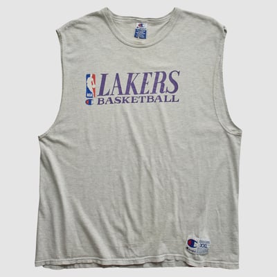 Los Angeles Lakers Champion 90s Tank - Gray - 2XL by Fanatics Real Vintage