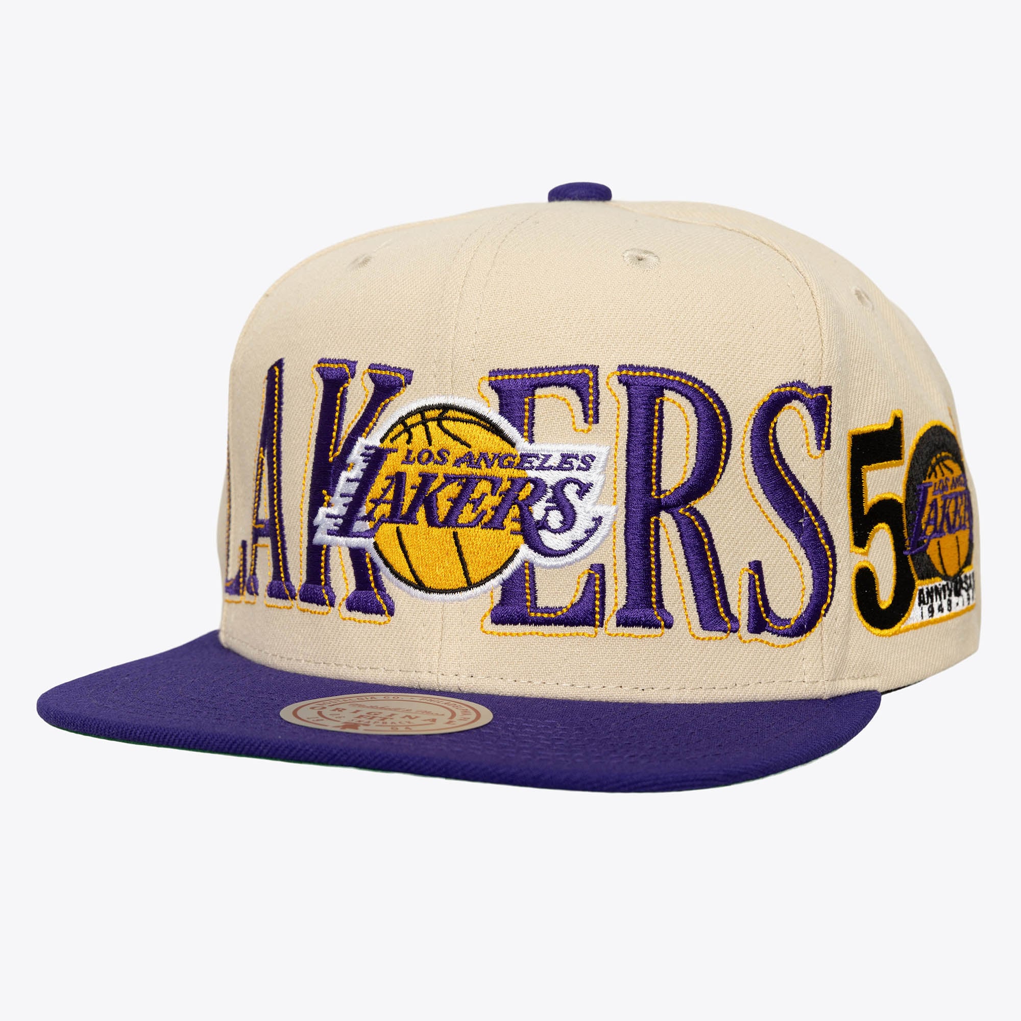 Los Angeles Lakers Cream Across the Board Snapback Hat