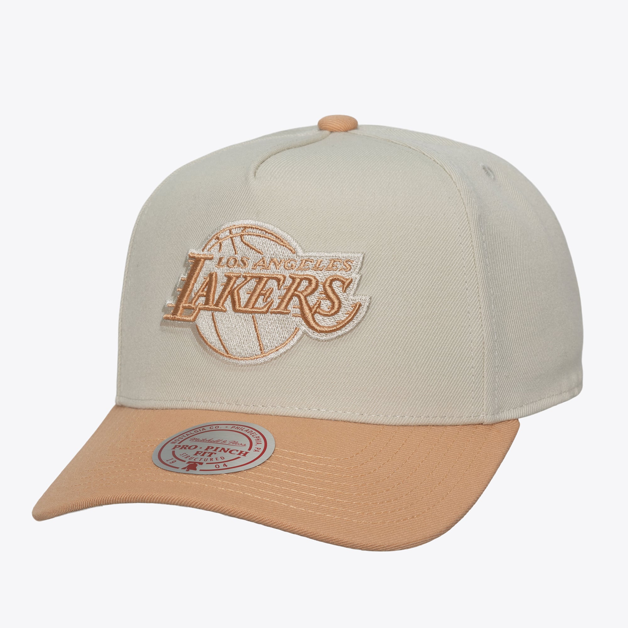 Los Angeles Lakers Cream Chalk Dust Pro Pinch Snapback Hat