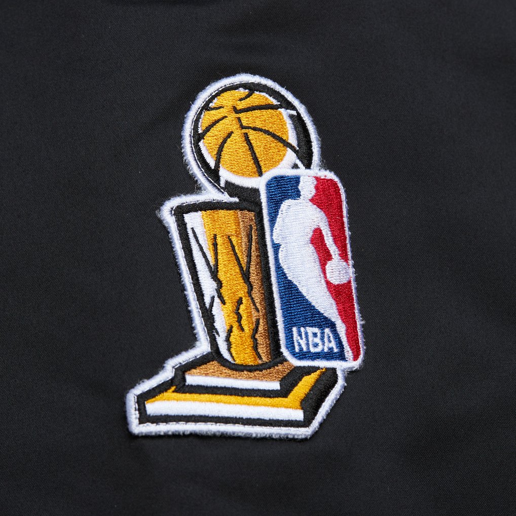 Veste Bombers Satin Mitchell & Ness – Patchs Lakers, Coupe Ajustée, 100% Polyester