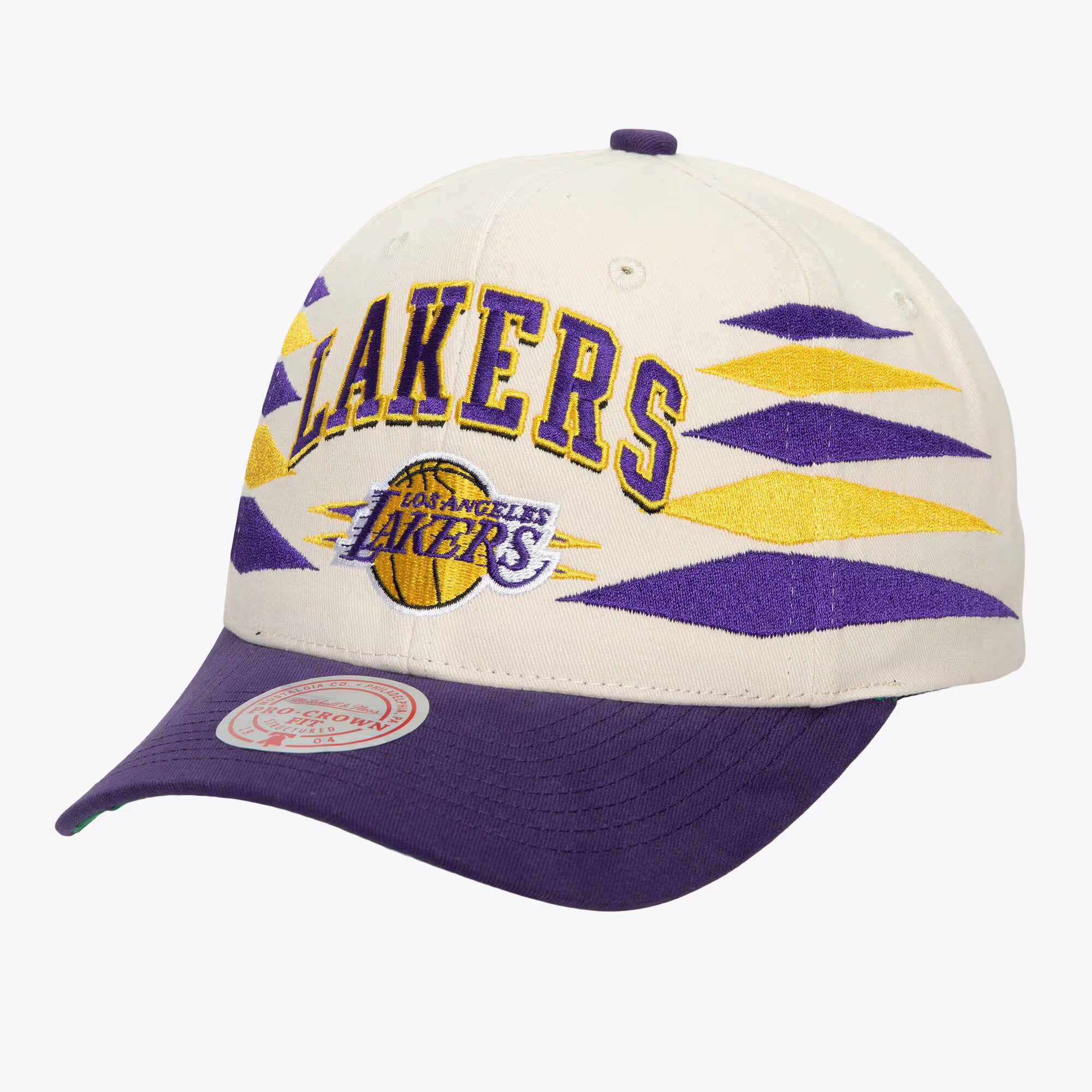 Cap Master Support Los Angeles Lakers NBA Off White Diamond Pro Crown Cap