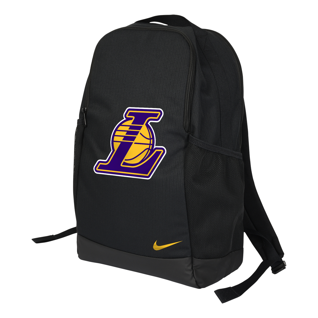 nike 24 litre backpack Brasilia 9.5 Training (Medium, 24L) Black Zippered pocket on the front stores used gear separate from your other things Los Angeles Lakers Nike NBA