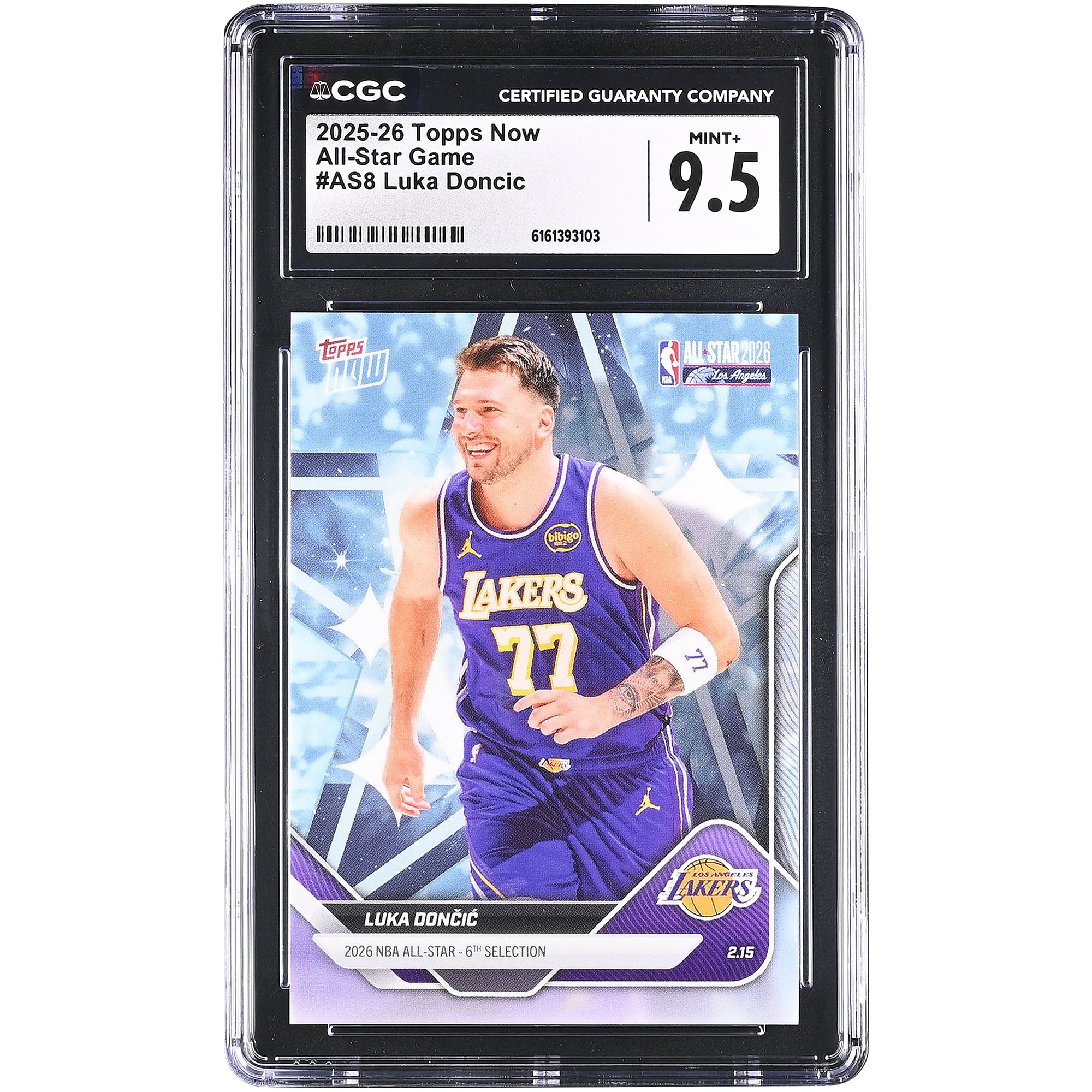 Carte Luka Dončić Los Angeles Lakers 2025-26 Topps Now All-Star Game #AS8 authentifiée CGC 9.5