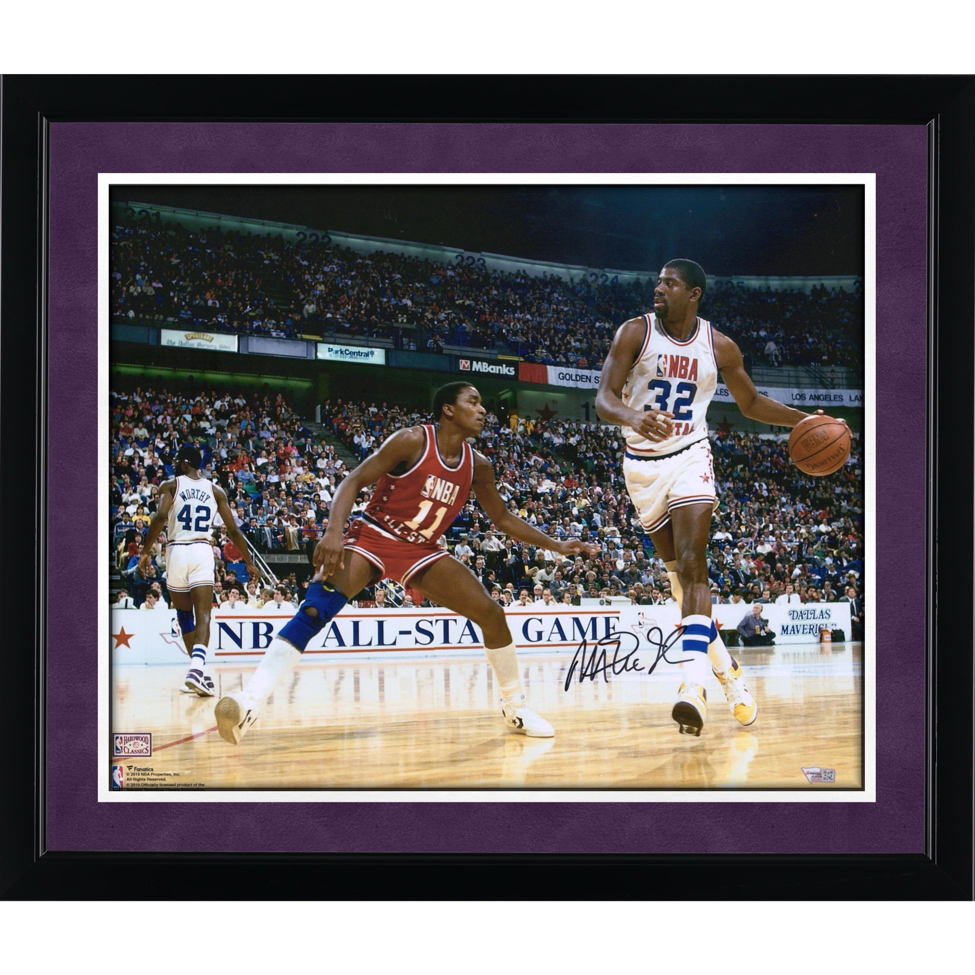 Magic Johnson Los Angeles Lakers Autographed 16" x 20" vs. Isiah Thomas Photograph