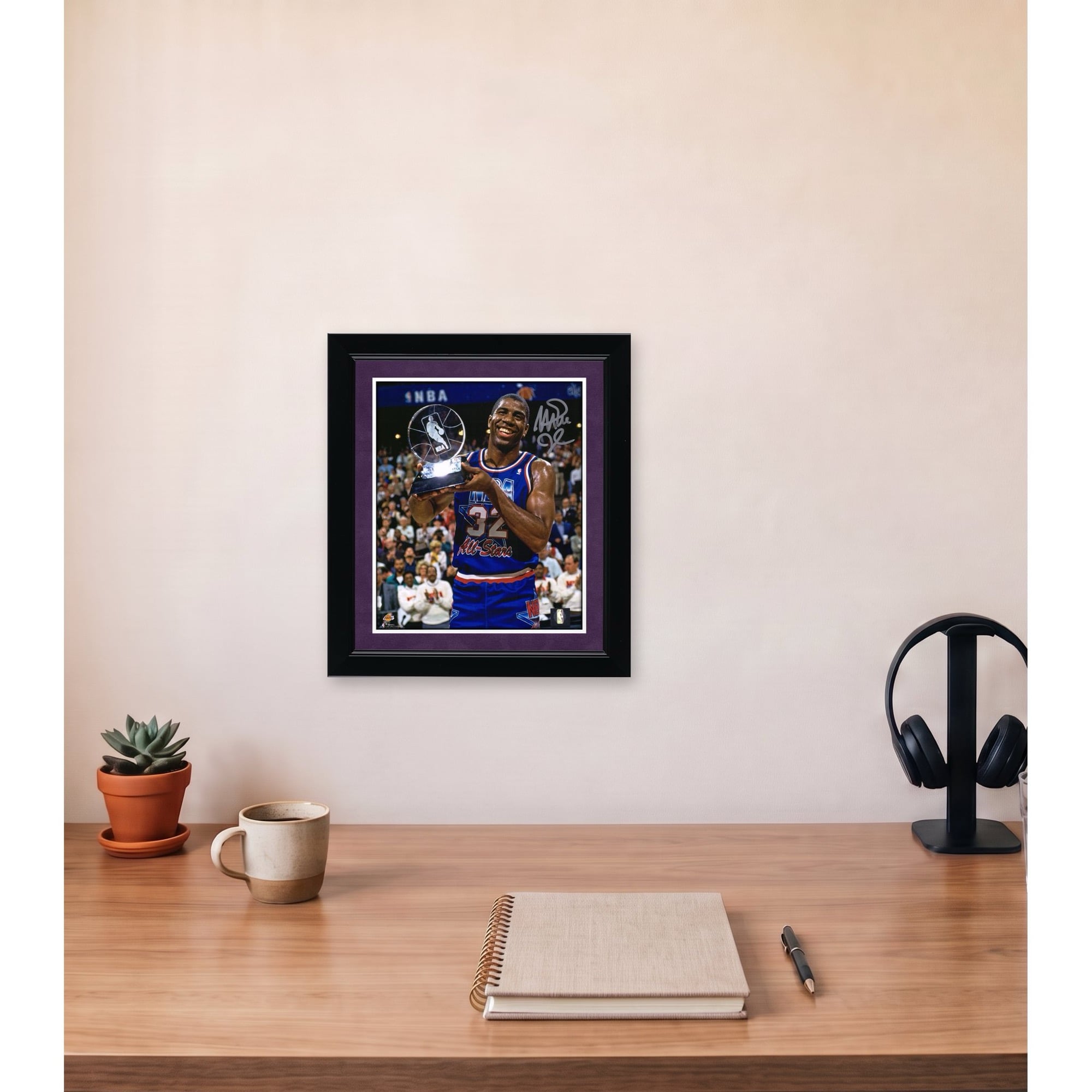 Magic Johnson Los Angeles Lakers Autographed 8" x 10" 1992 All-Star Game Trophy Photograph