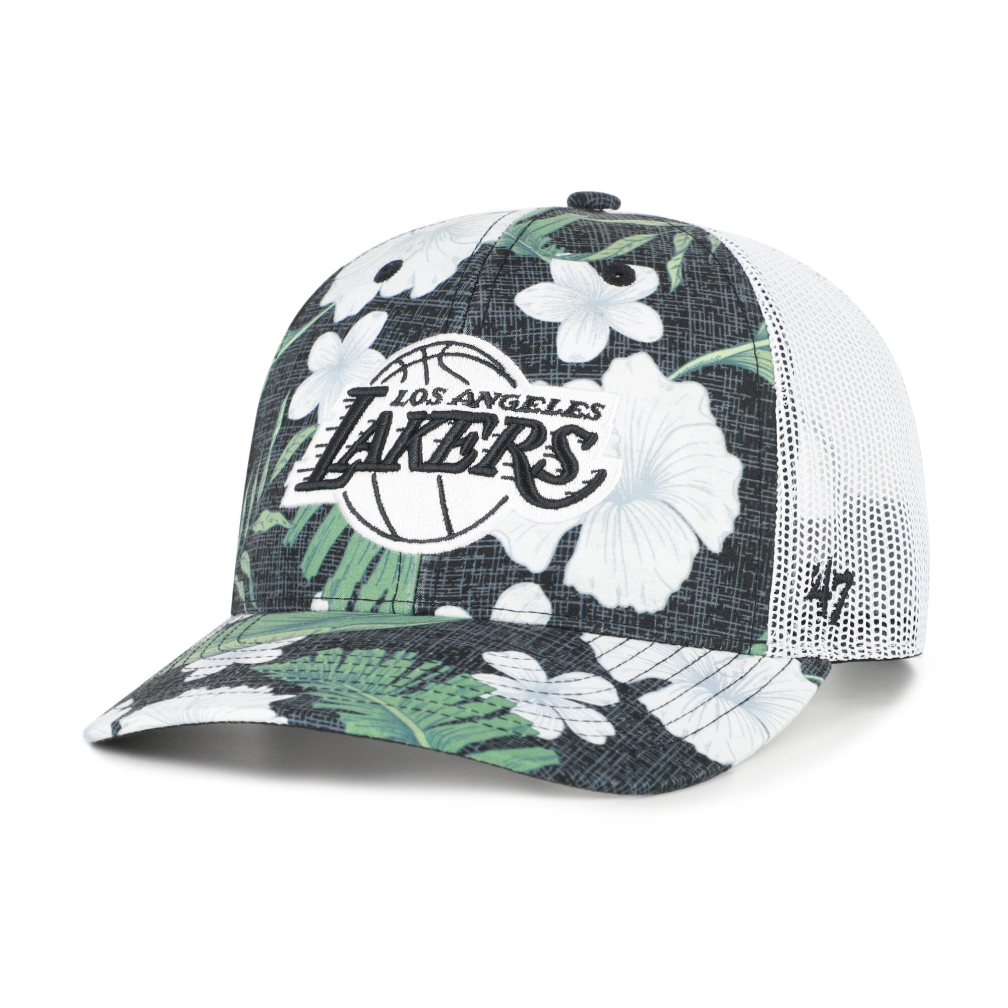 Men's Los Angeles Lakers '47 Black Beach Side Trucker Adjustable Hat