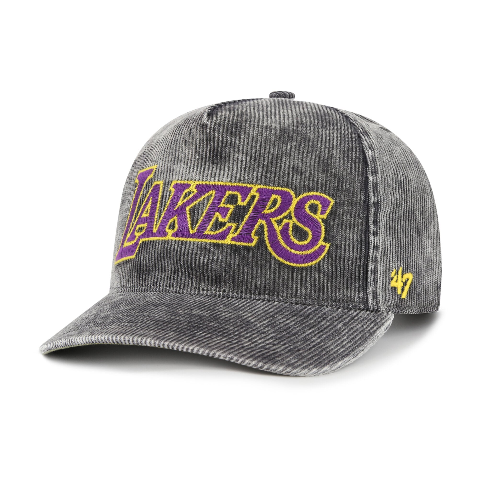 Men's Los Angeles Lakers '47 Charcoal Reclaim Snow Wash Corduroy Adjustable Hitch Hat