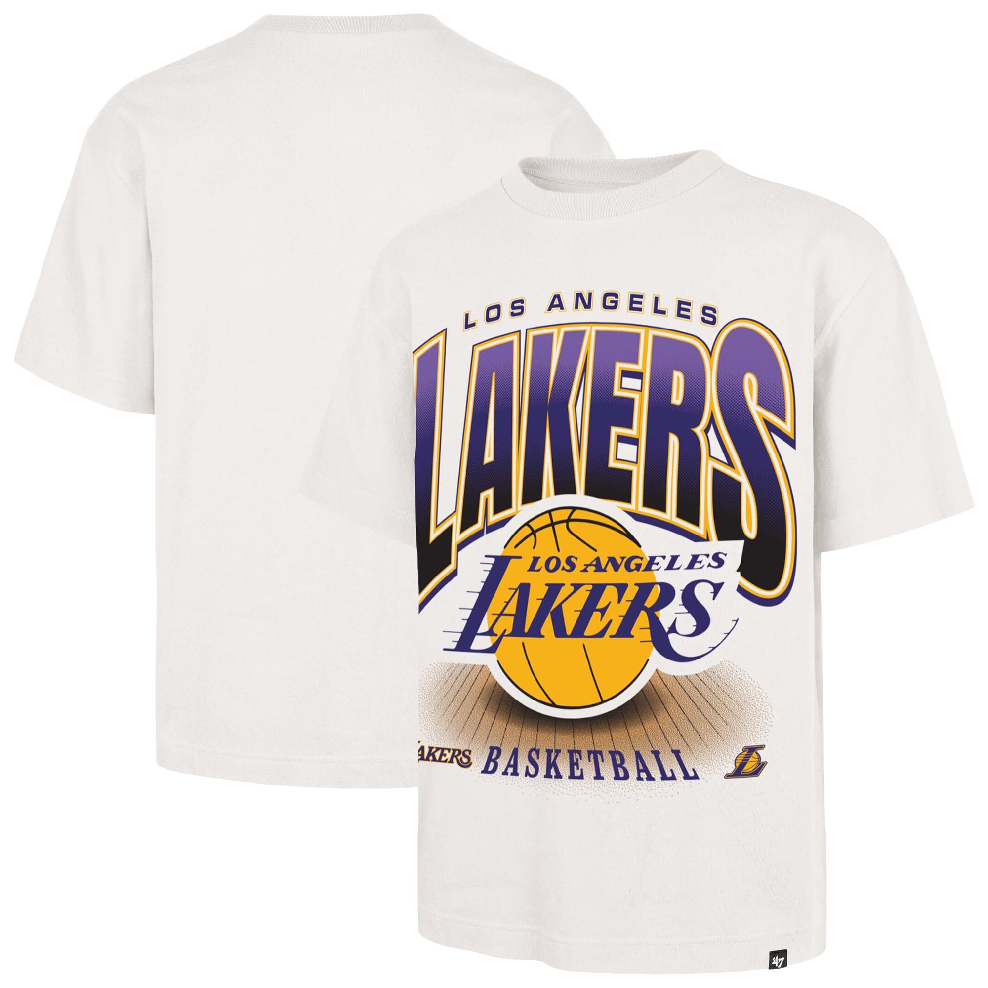 Men's '47 Cream Los Angeles Lakers Team Flex Foundation T-Shirt