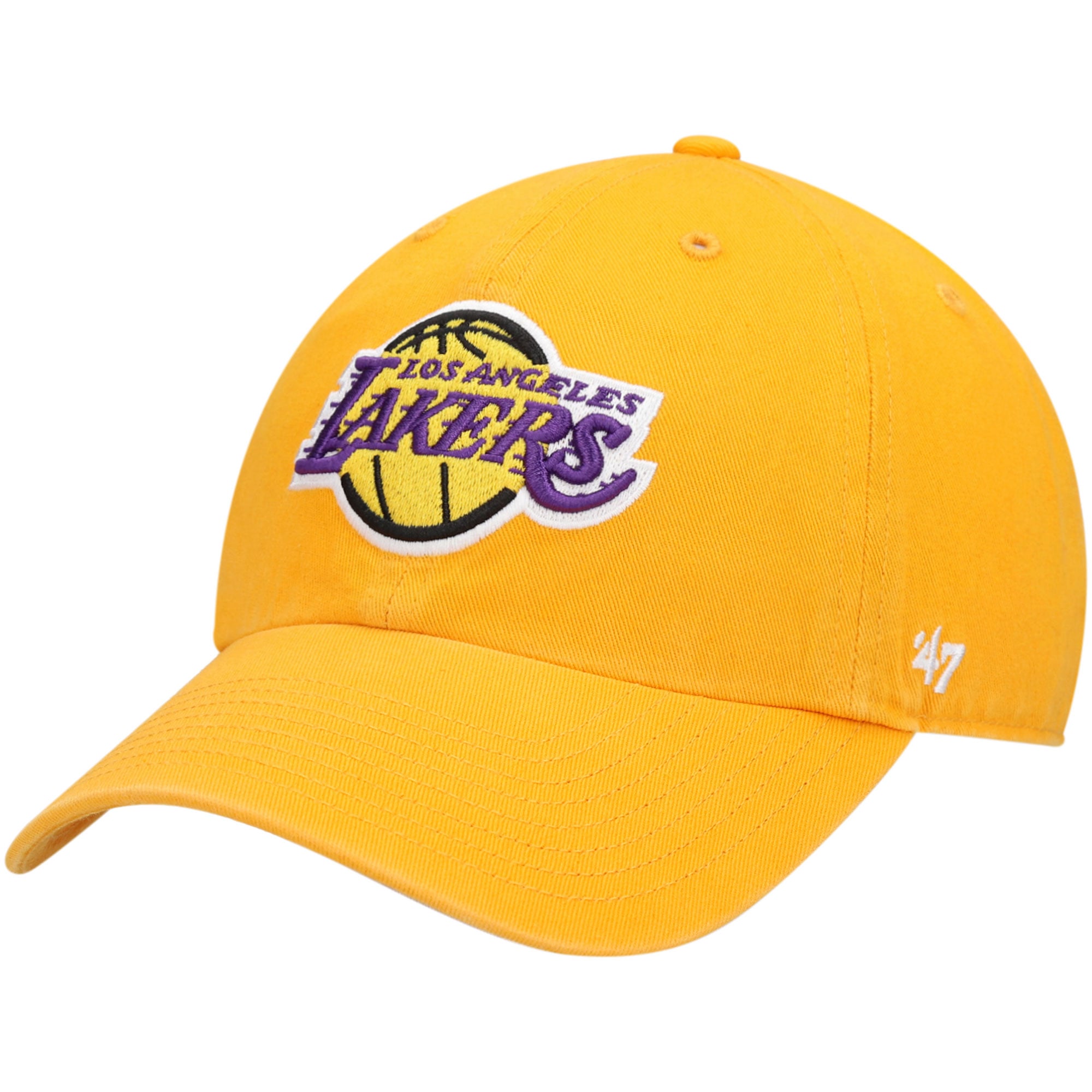 Men's '47 Gold Los Angeles Lakers Core Logo Clean Up Adjustable Hat
