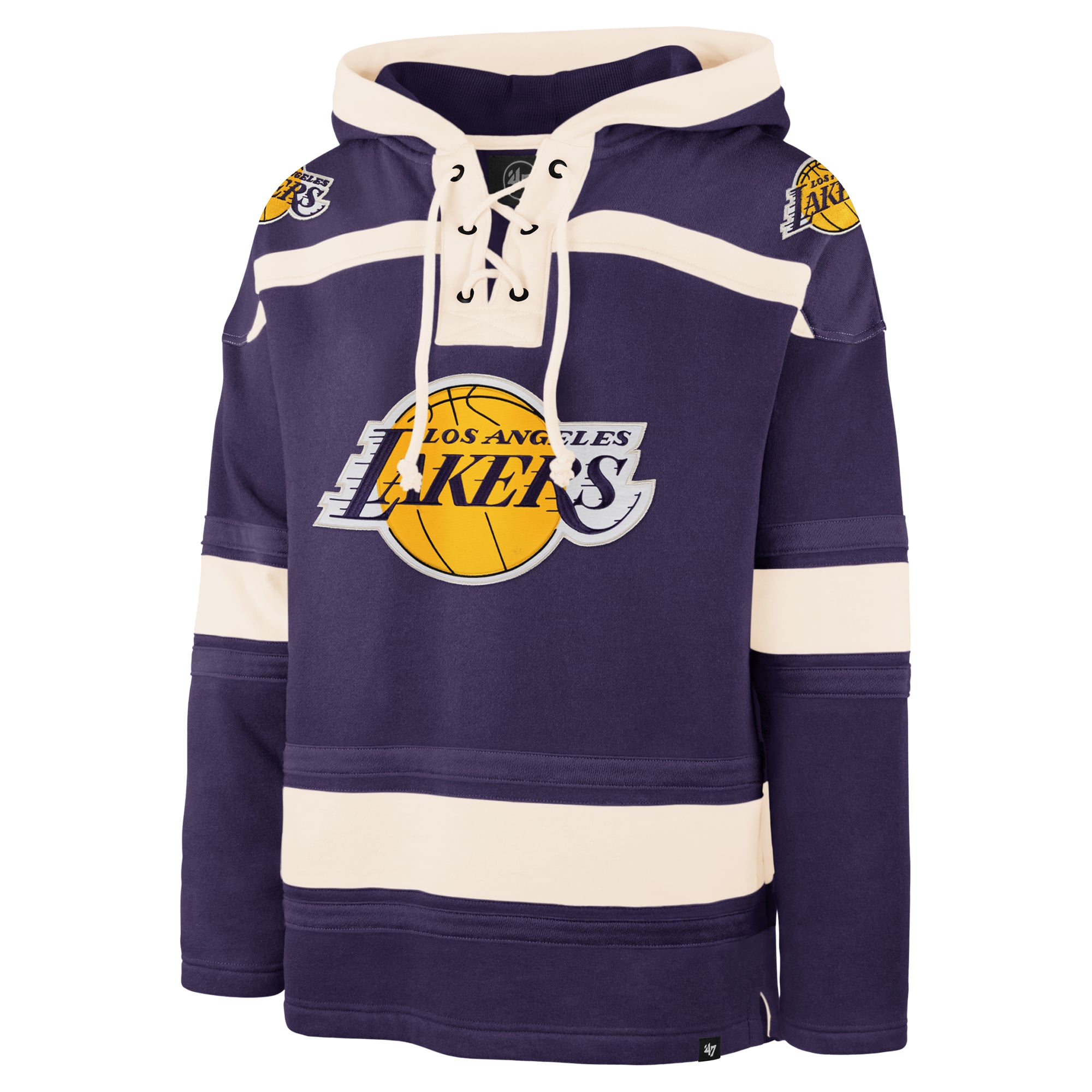 Sweat à capuche Lacer violet Los Angeles Lakers '47 pour homme, grandes tailles