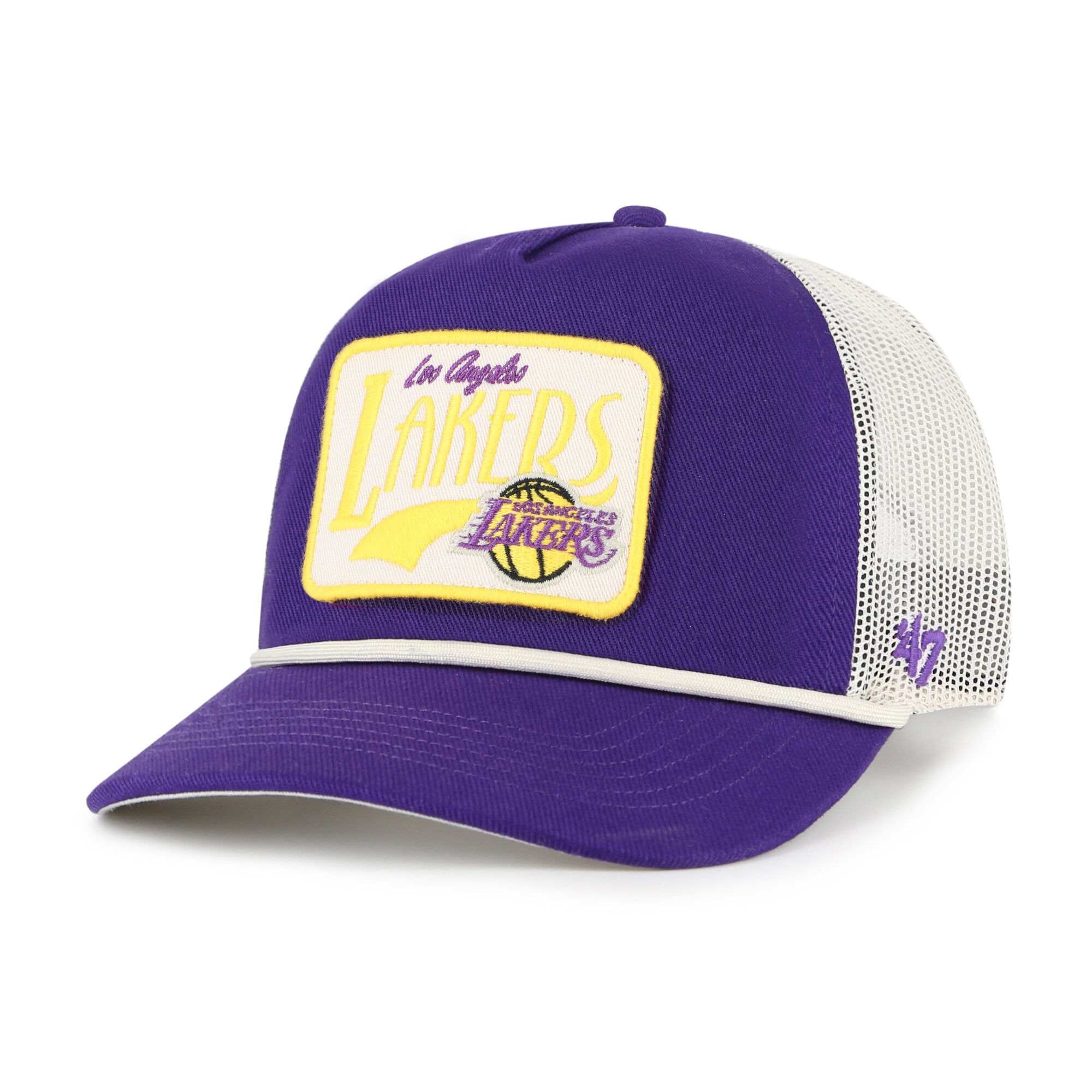 Men's '47 Purple Los Angeles Lakers Emmett Heavy Twill Trucker Hitch Adjustable Hat