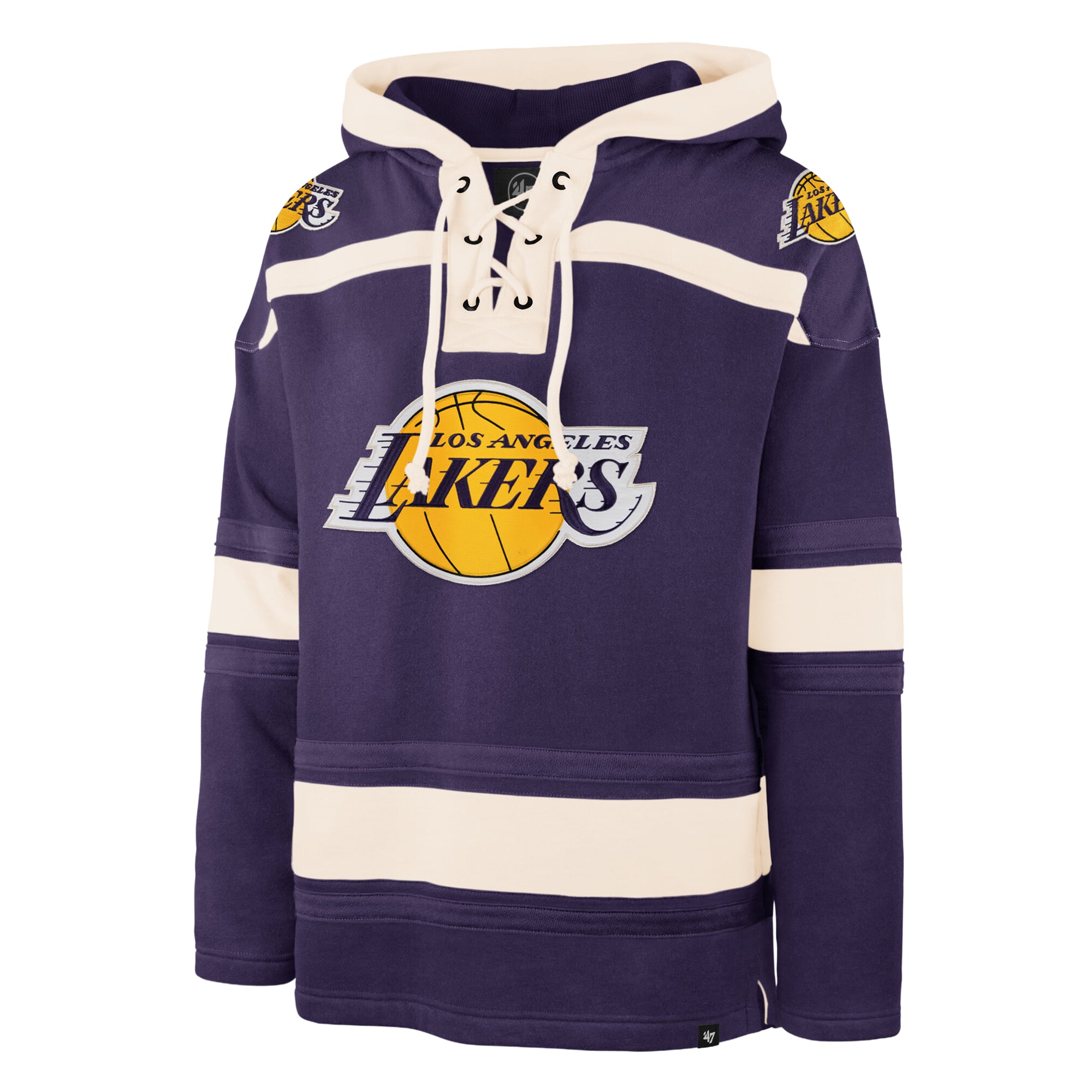 Men's '47 Purple Los Angeles Lakers Superior Lacer Hoodie