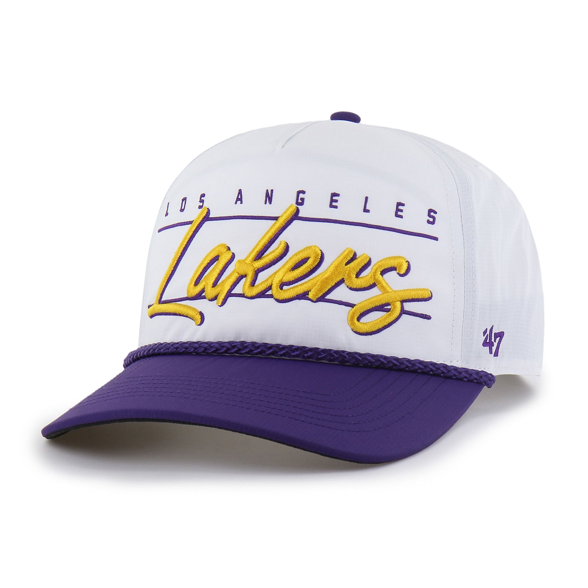 Men's '47 White Los Angeles Lakers brrr° Condor Two-Tone Hitch Rope Adjustable Hat