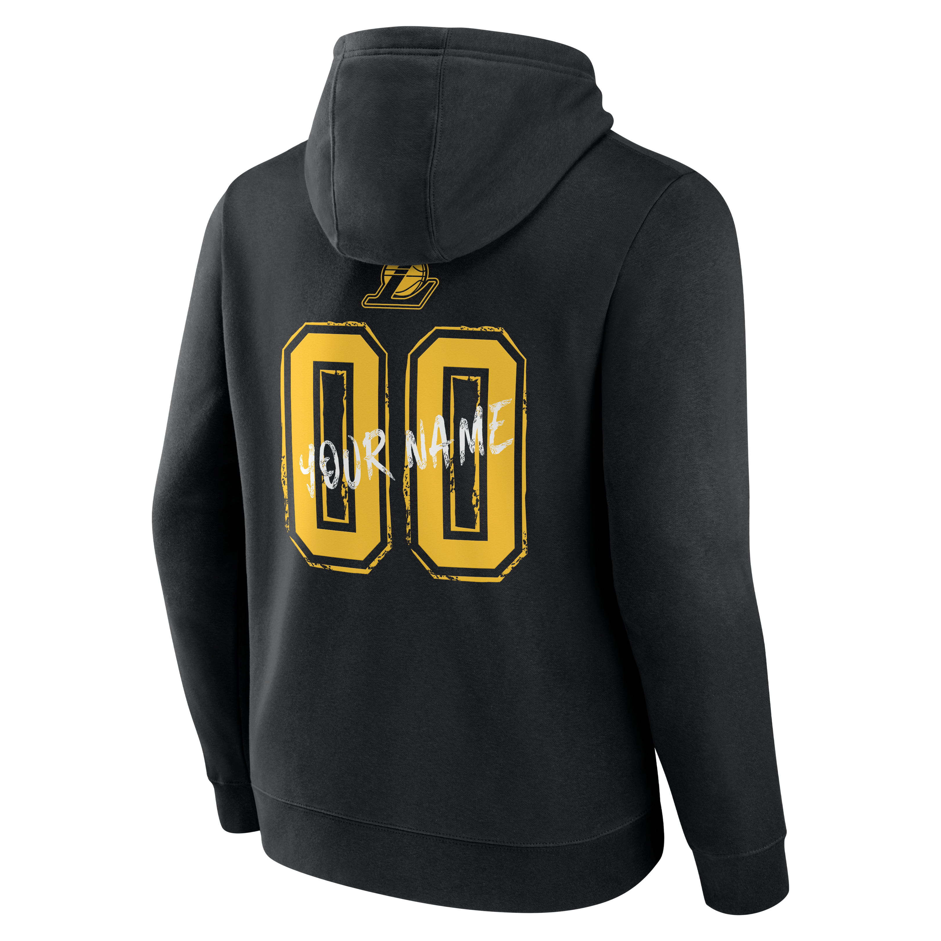 Men's Black Los Angeles Lakers Hustle Personalized Name & Number Hoodie