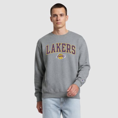  Los Angeles Lakers Champion Contrast Crewneck Sweatshirt - Gray