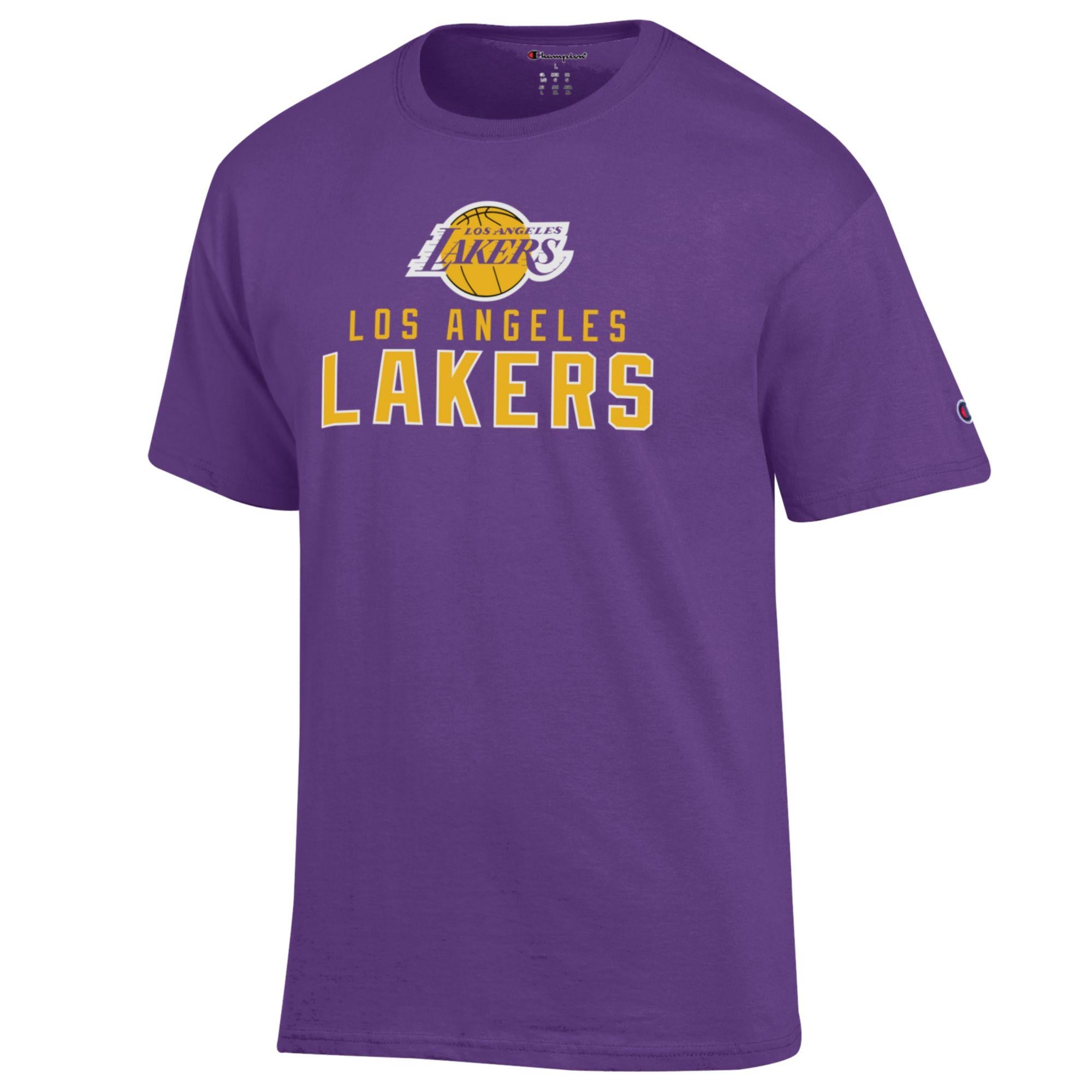T-shirt en coton violet Champion Los Angeles Lakers pour homme
