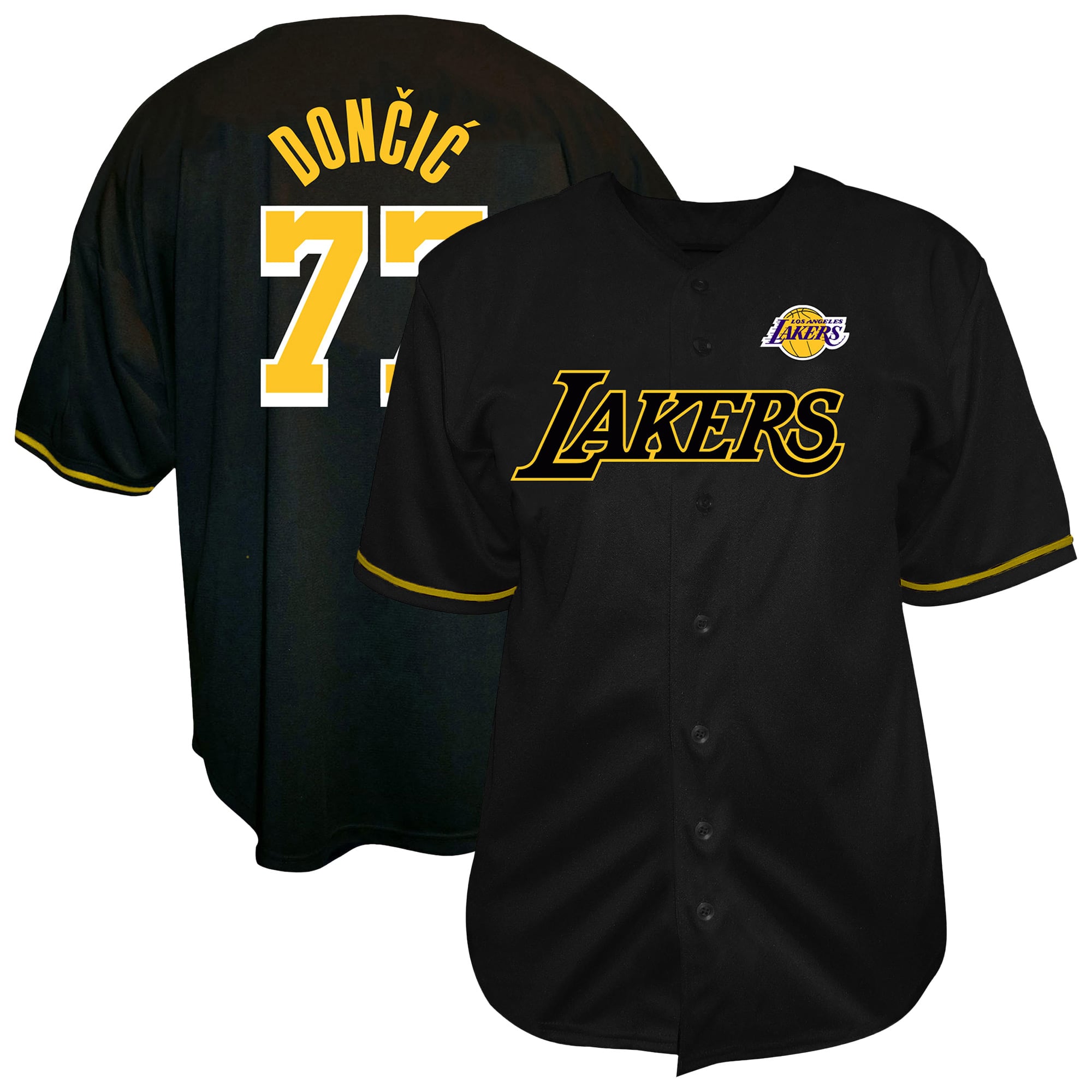 Men's Fanatics Luka Dončić Black Los Angeles Lakers Big & Tall Name Number Fashion Jersey