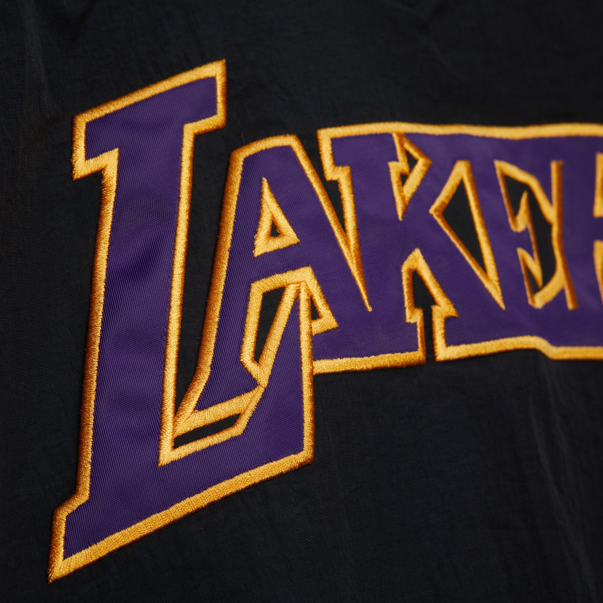 Men's Mitchell & Ness Black Los Angeles Lakers Classic V-Neck Pullover Jacket