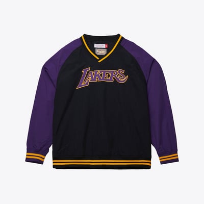  Los Angeles Lakers Mitchell & Ness Classic V-Neck Raglan Pullover - Black
