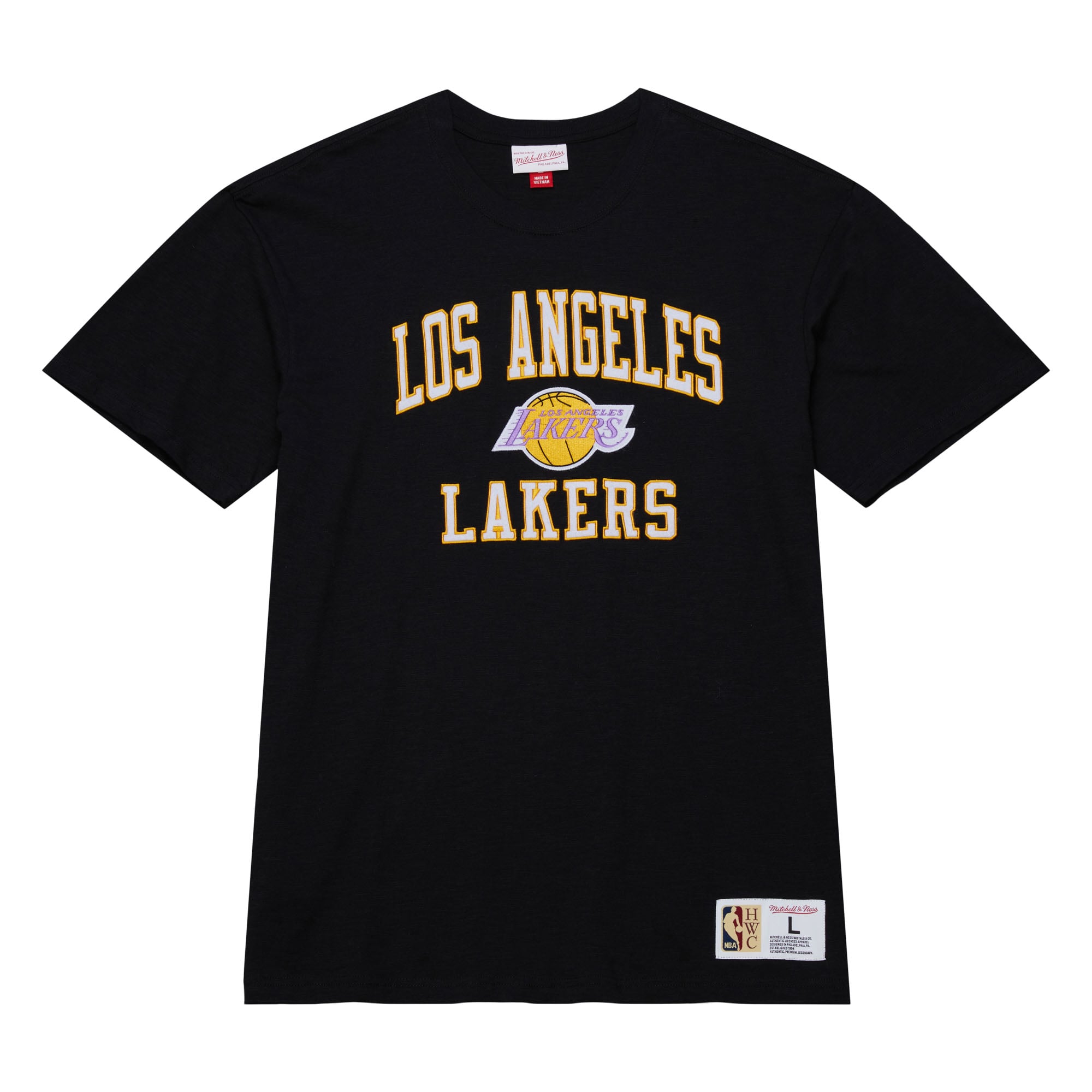 T-shirt Mitchell & Ness noir Los Angeles Lakers Hardwood Classics Legendary Slub pour homme