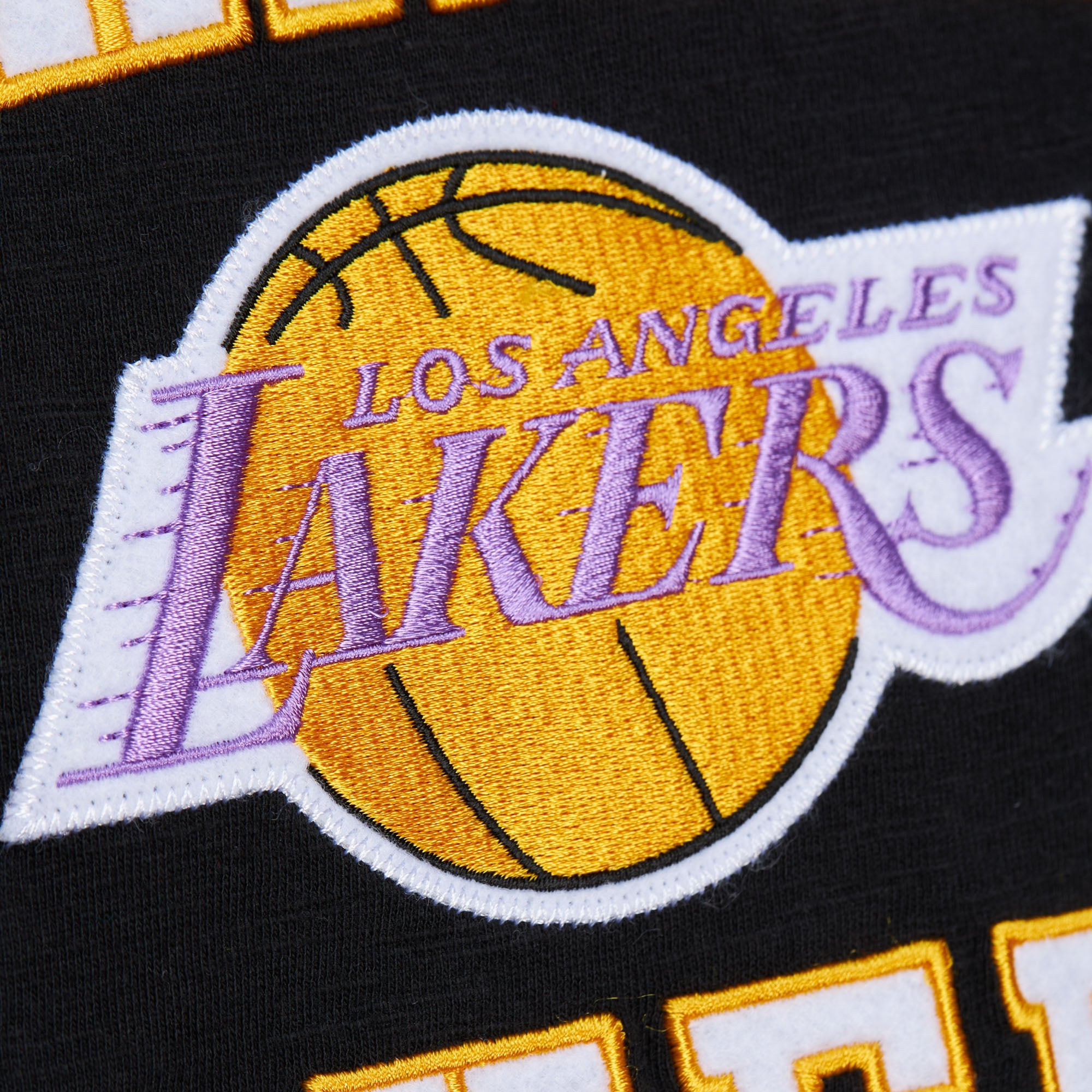 T-shirt Mitchell & Ness noir Los Angeles Lakers Hardwood Classics Legendary Slub pour homme