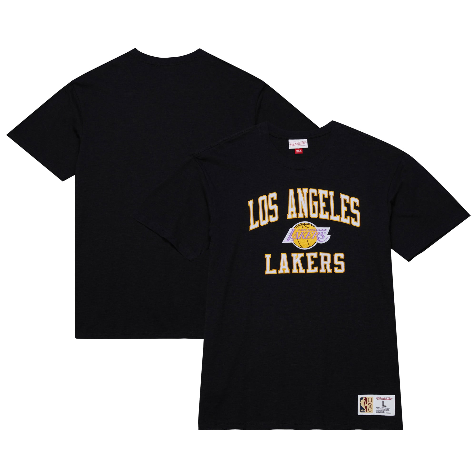 T-shirt Mitchell & Ness noir Los Angeles Lakers Hardwood Classics Legendary Slub pour homme