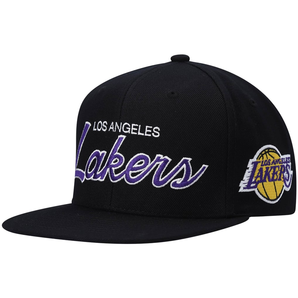 Hardwood Script Men's Mitchell & Ness Black Los Angeles Lakers Hardwood Classics Script ...