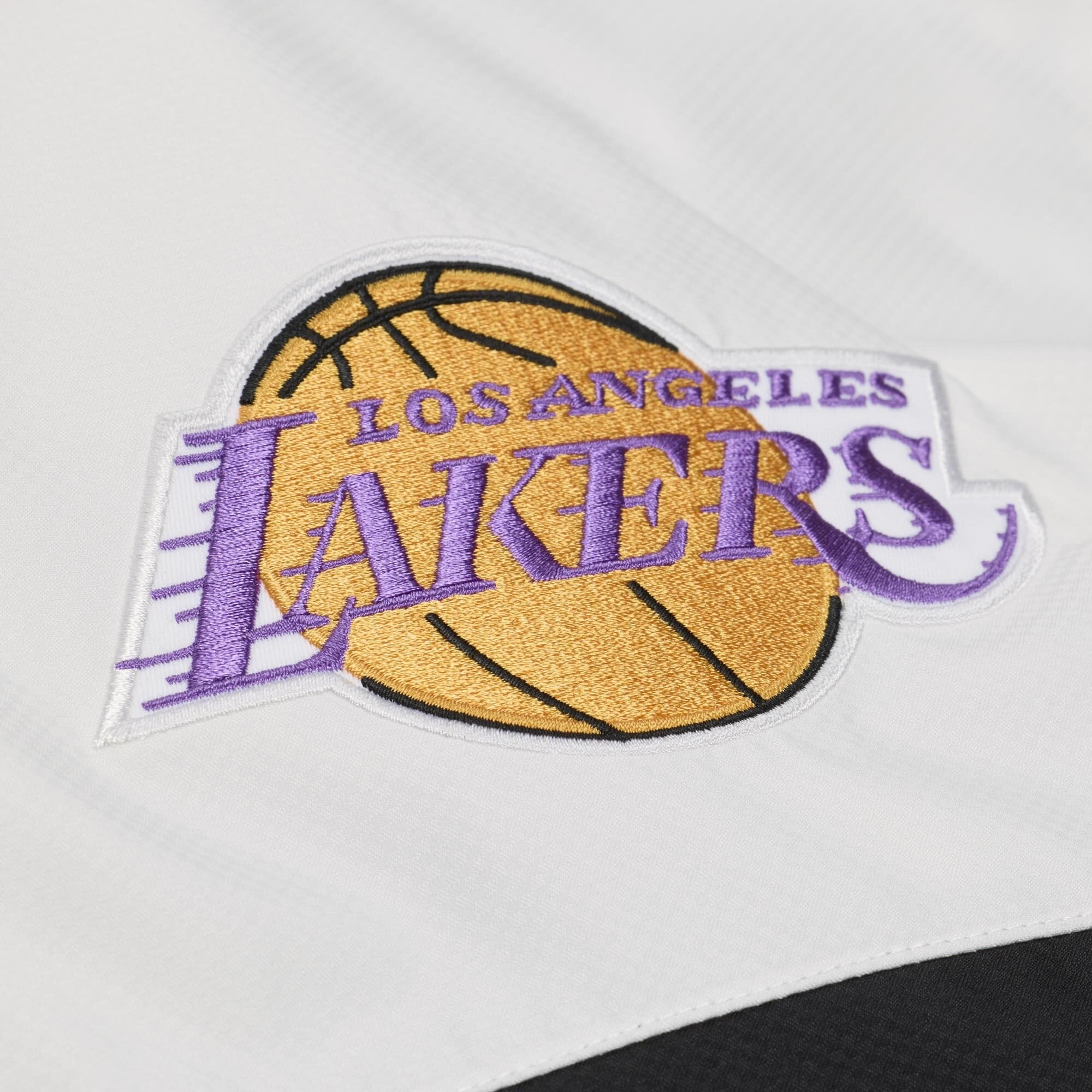 Men's Mitchell & Ness  Black Los Angeles Lakers Head Coach Lightweight Anorak Quarter-Zip Windbreaker