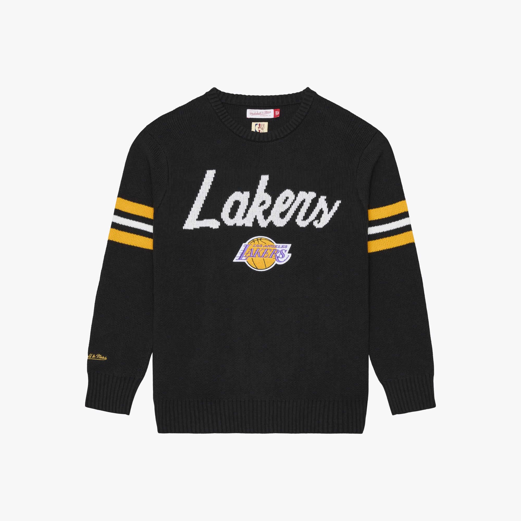 Pull Mitchell & Ness noir pour homme, modèle entraîneur-chef des Los Angeles Lakers