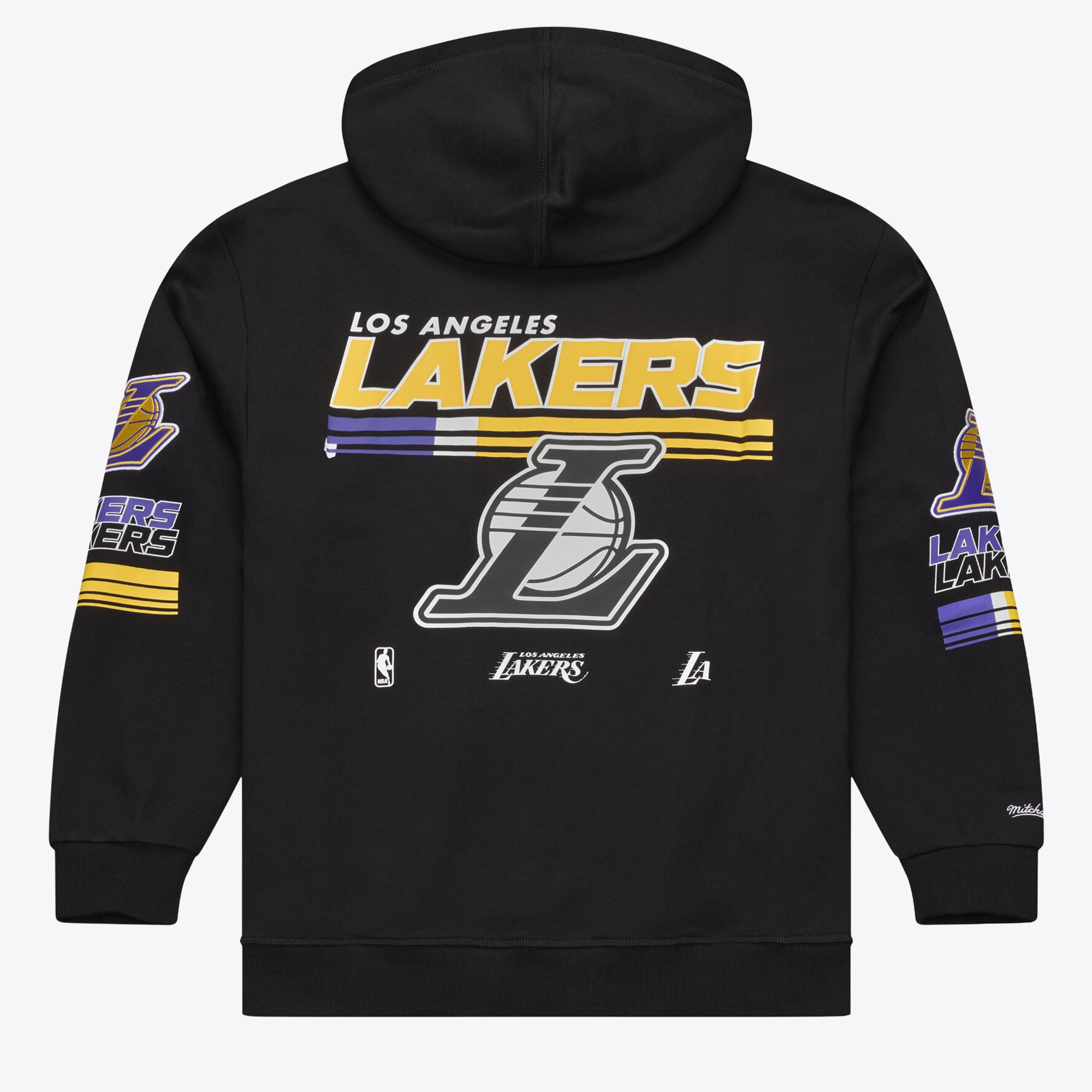Sweat à capuche en polaire Mitchell & Ness noir carreaux triple motif Los Angeles Lakers pour homme